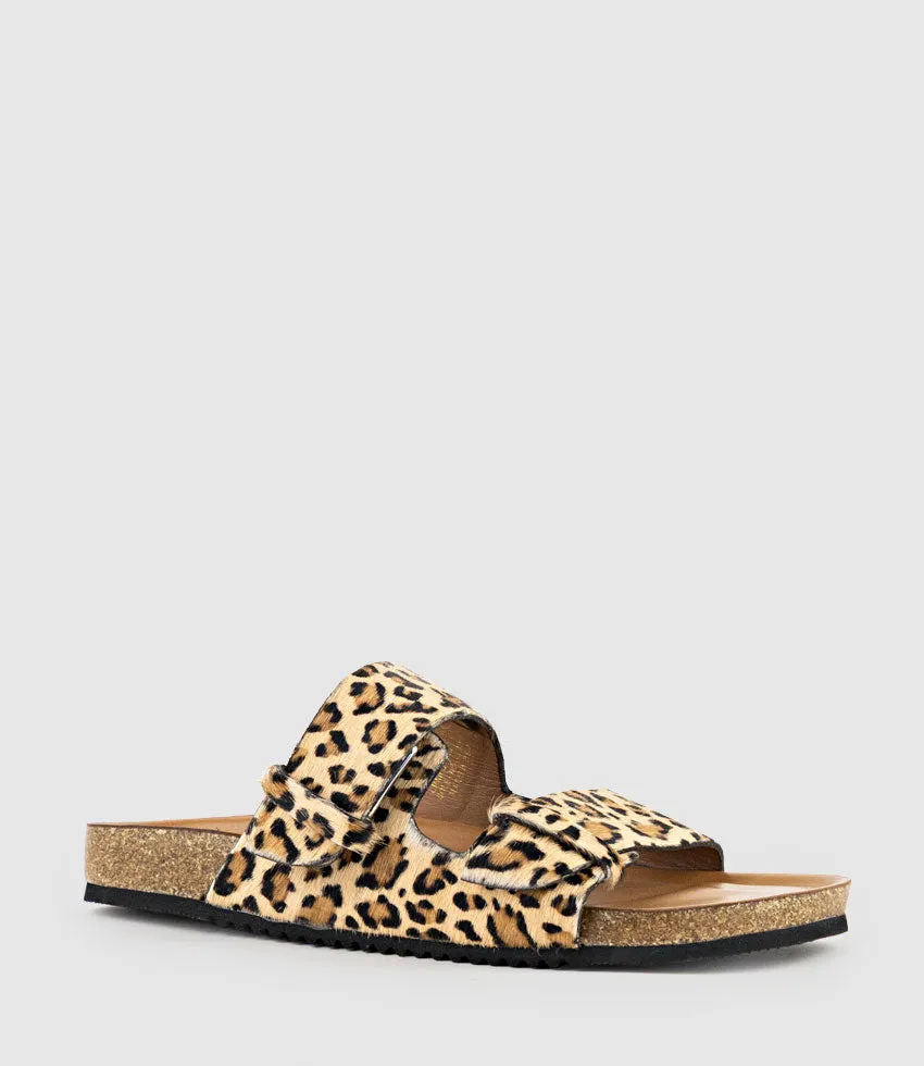 KLEIN Two Strap Slide in Leopard Pony Hair sold by Edward Meller product image thumbnail 2