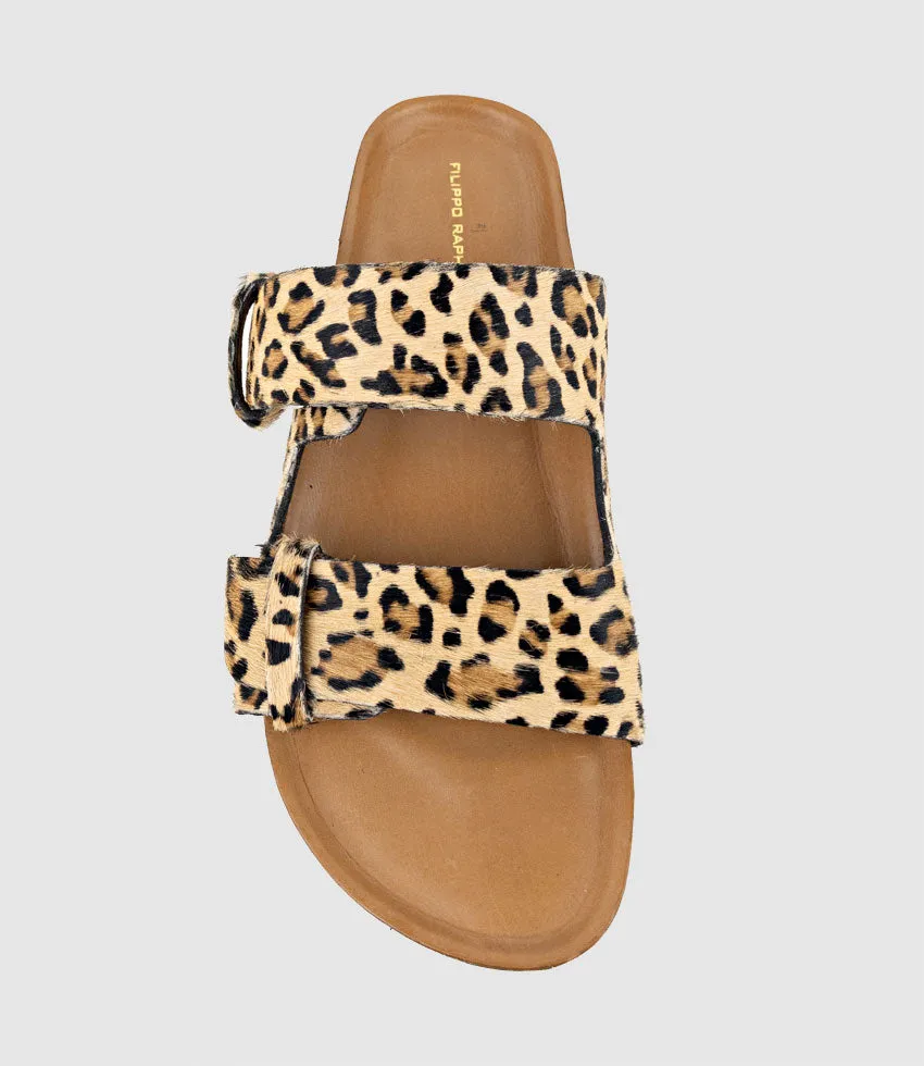 KLEIN Two Strap Slide in Leopard Pony Hair sold by Edward Meller product image thumbnail 4