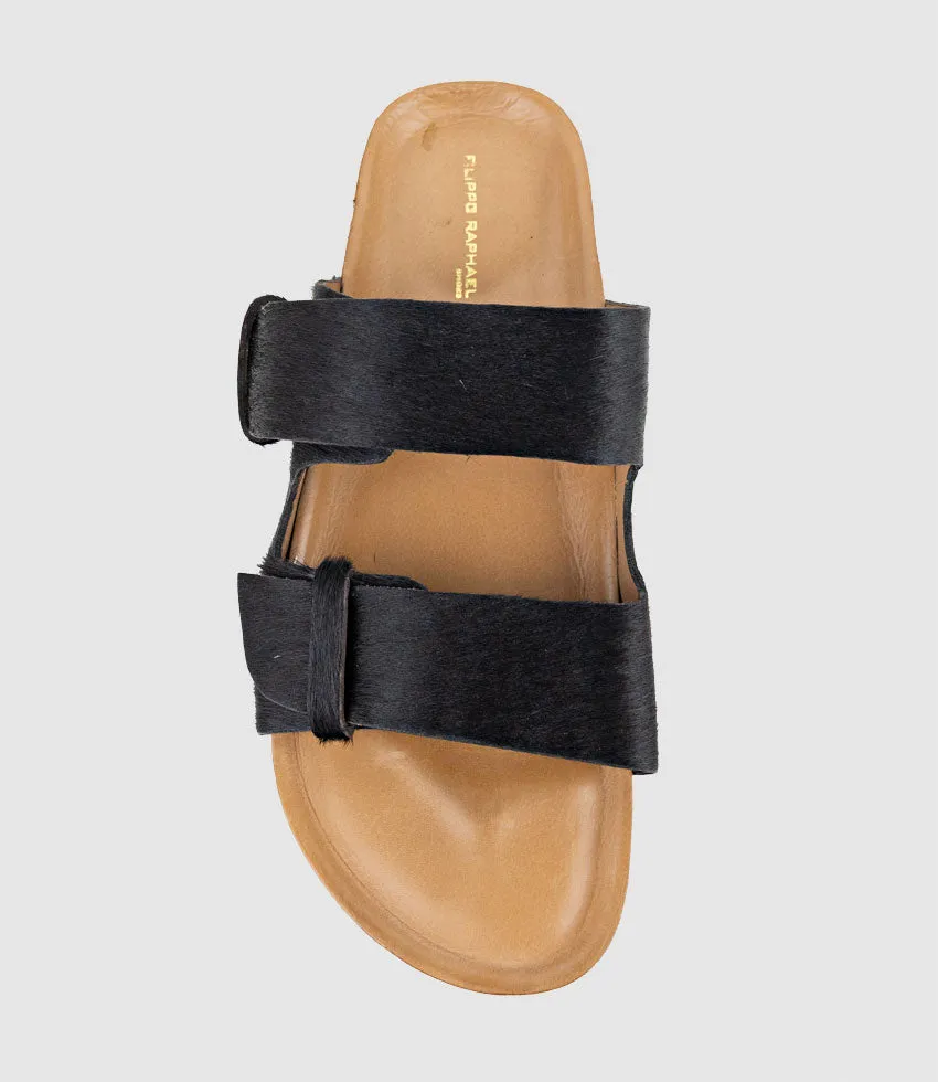 KLEIN Two Strap Slide in Black Pony Hair sold by Edward Meller product image thumbnail 4