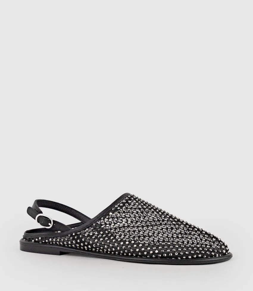 FERAH Mesh Flat with Back Strap in Black sold by Edward Meller product image thumbnail 3