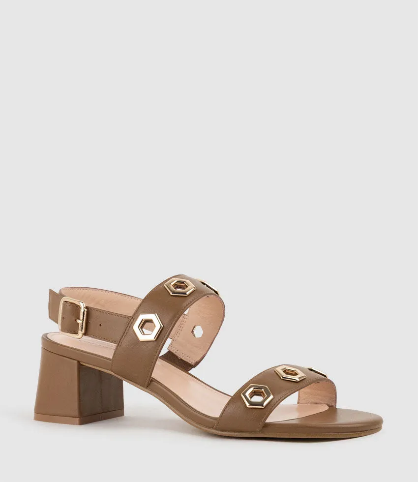 SIRELLE50 Sandal with Geometric Hardware in Tan sold by Edward Meller product image thumbnail 2