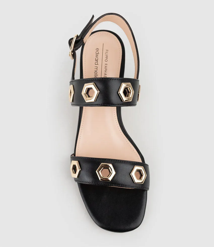 SIRELLE50 Sandal with Geometric Hardware in Black sold by Edward Meller product image thumbnail 4
