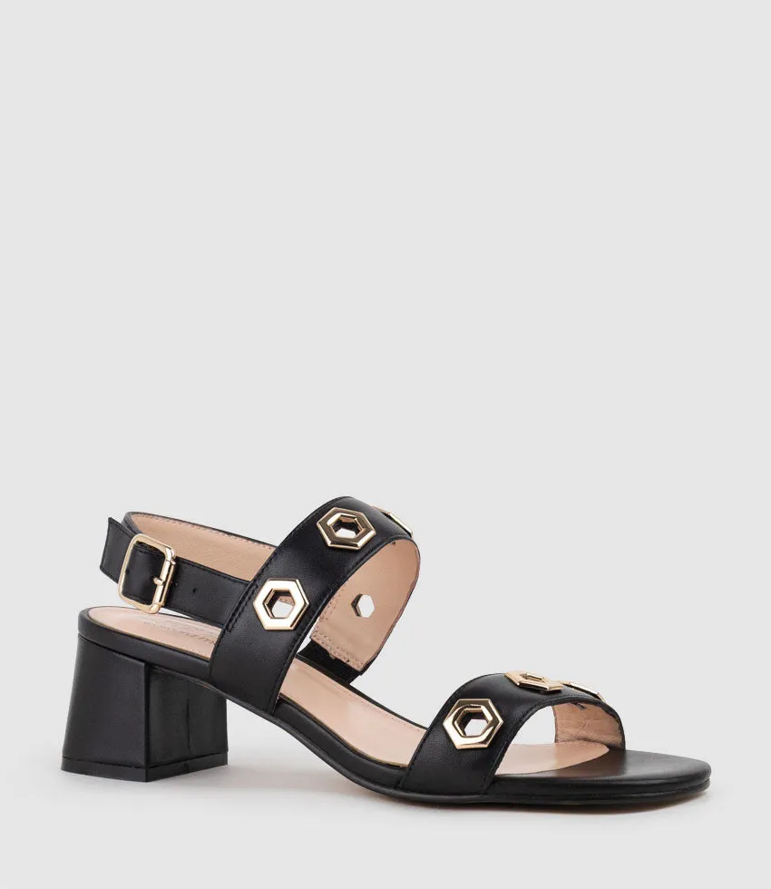 SIRELLE50 Sandal with Geometric Hardware in Black sold by Edward Meller product image thumbnail 2