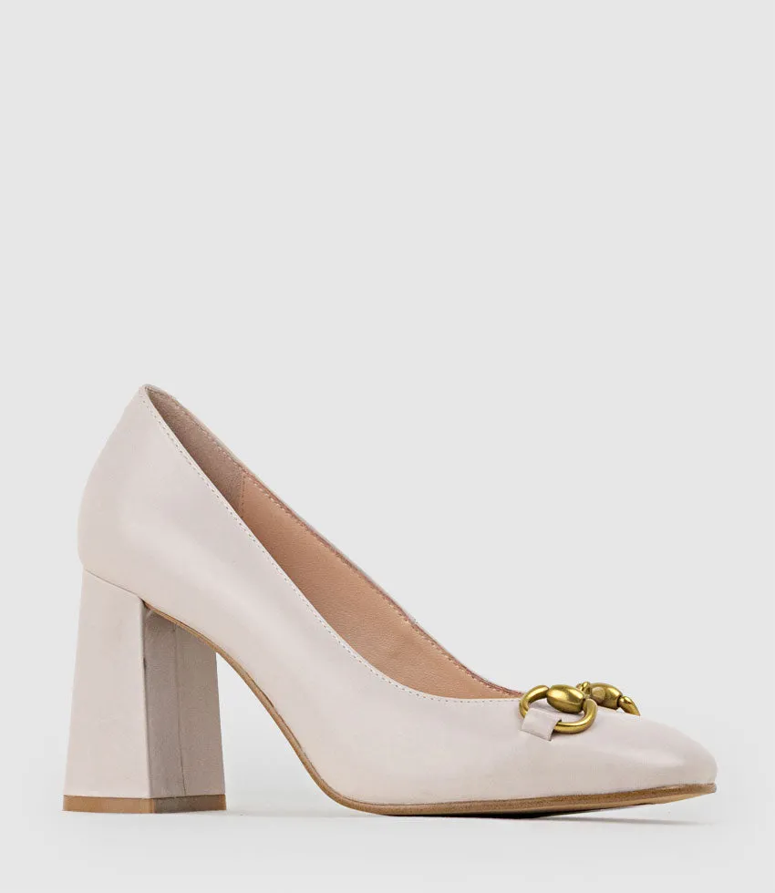 BAILEY85 Block Heel Pump with Trim in Blush Calf sold by Edward Meller product image thumbnail 2