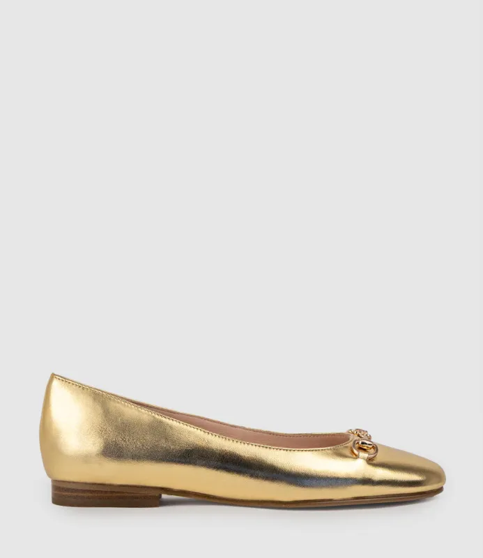 FRIA Ballet with Hardware in Aged Gold sold by Edward Meller