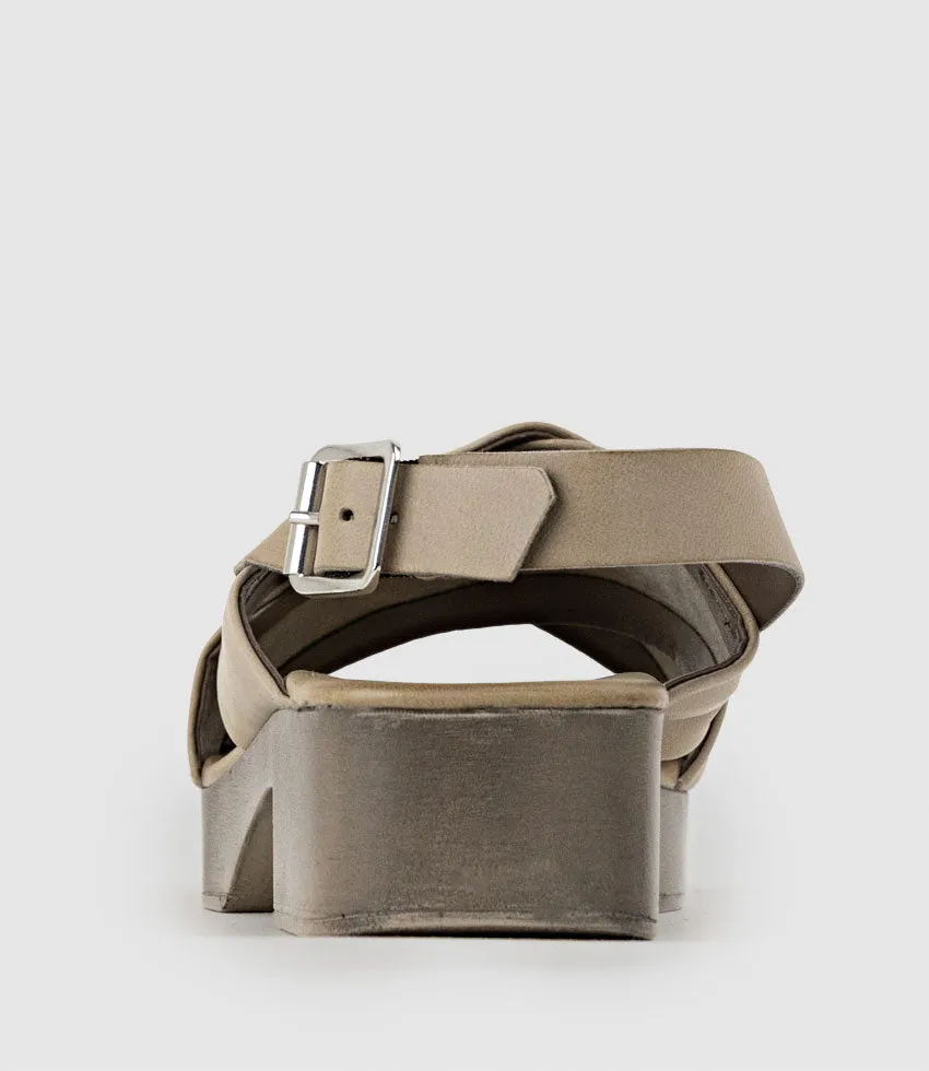 SHALE Crossover Sandal on Unit in Taupe sold by Edward Meller product image thumbnail 3