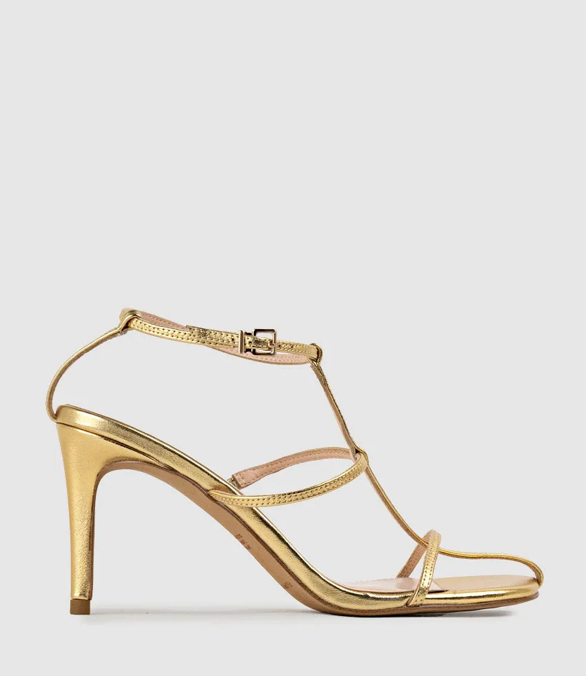 SONATA80 Fine Strap Sandal in Aged Gold sold by Edward Meller
