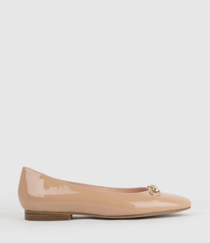 FRIA Ballet with Hardware in Nude Patent sold by Edward Meller