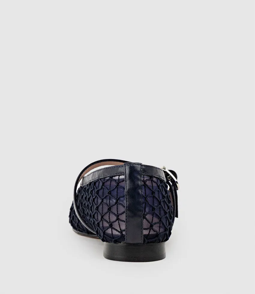 FLOSSY Mesh Weave Ballet in Navy sold by Edward Meller product image thumbnail 5