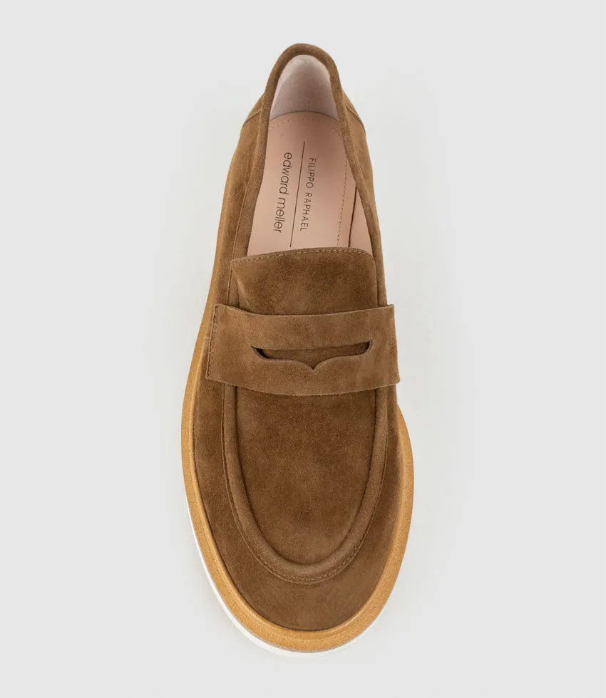 GALIA Loafer with Keeper in Tan Suede sold by Edward Meller product image thumbnail 4