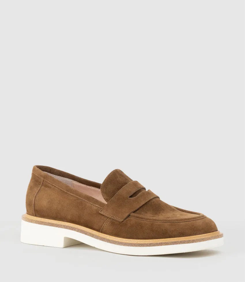 GALIA Loafer with Keeper in Tan Suede sold by Edward Meller product image thumbnail 2
