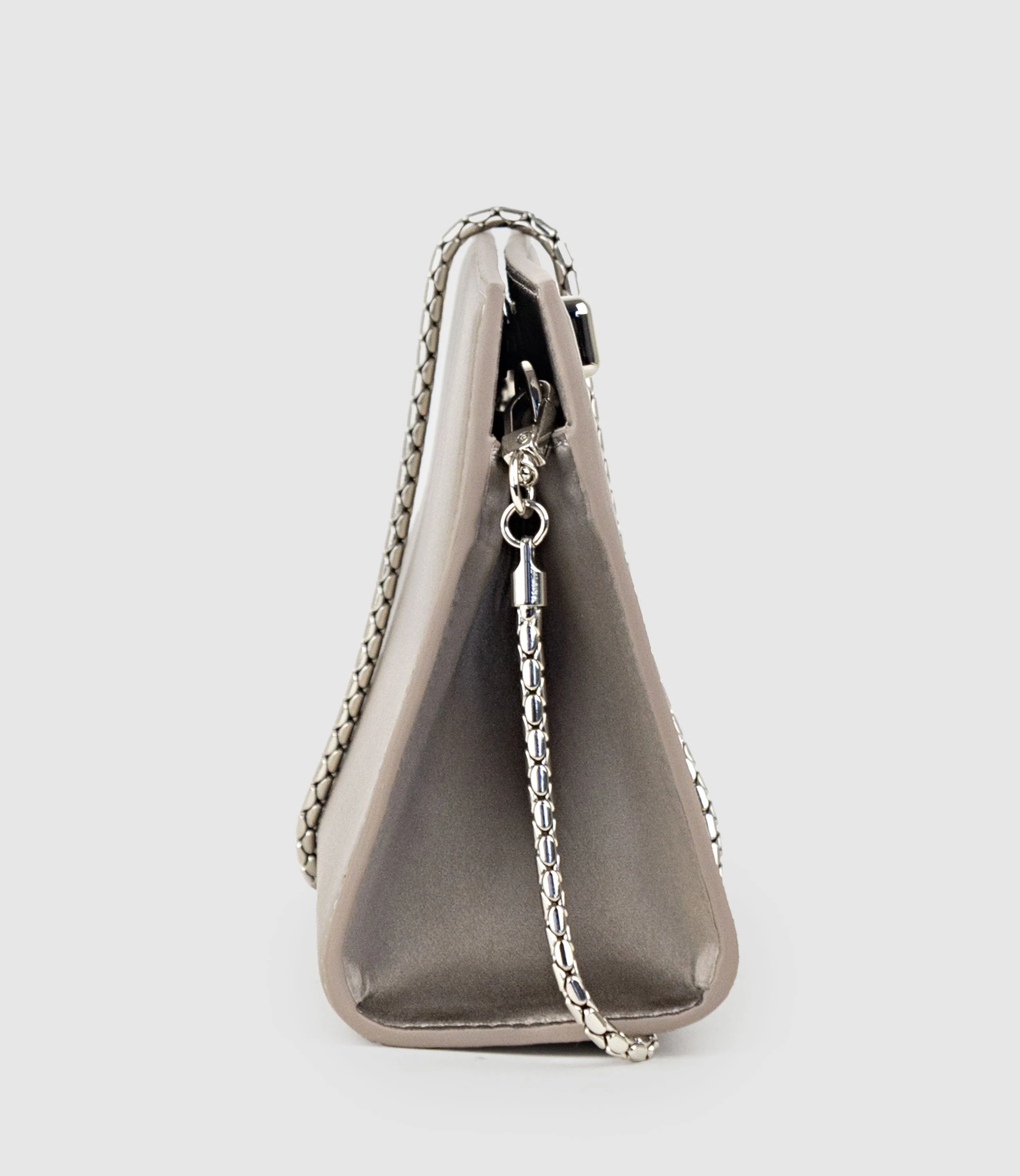 NAYLA Bag with Twist Hardware in Pewter Silk sold by Edward Meller product image thumbnail 4