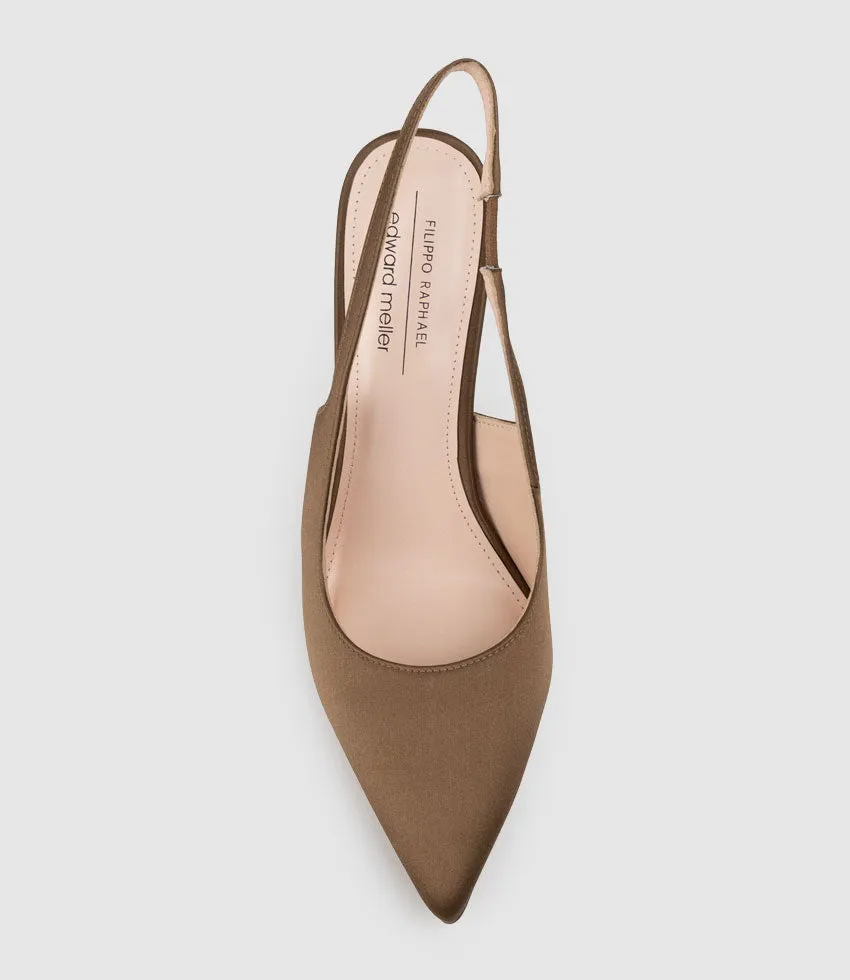 ANDREA100 Stiletto Slingback Pump in Bronze Silk sold by Edward Meller product image thumbnail 4