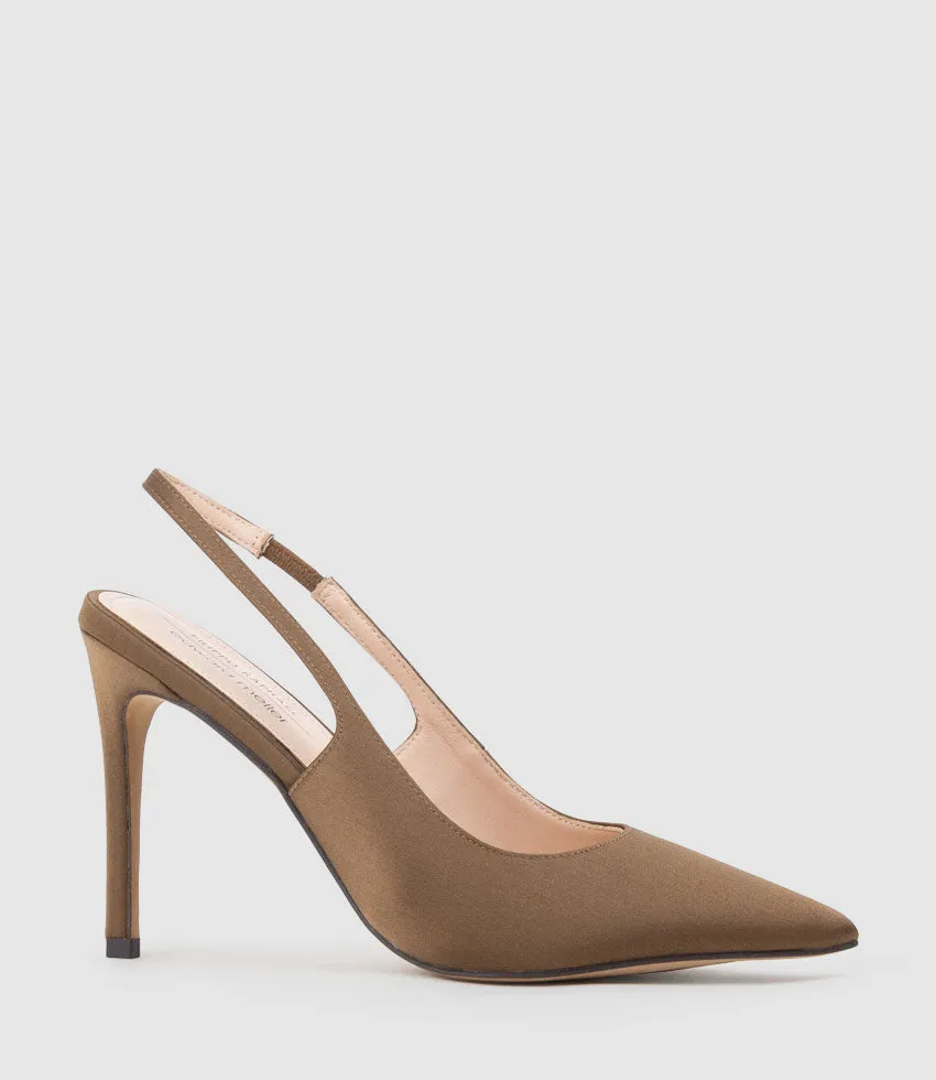 ANDREA100 Stiletto Slingback Pump in Bronze Silk sold by Edward Meller product image thumbnail 2