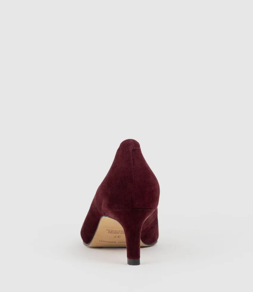 COSETTE55 Choked Up Pump in Wine Suede sold by Edward Meller product image thumbnail 3