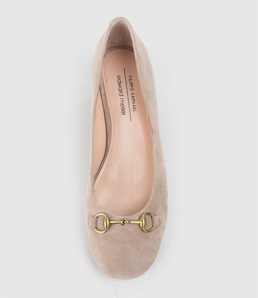CELESTE45 Pump with Trim in Nude Suede sold by Edward Meller product image thumbnail 4