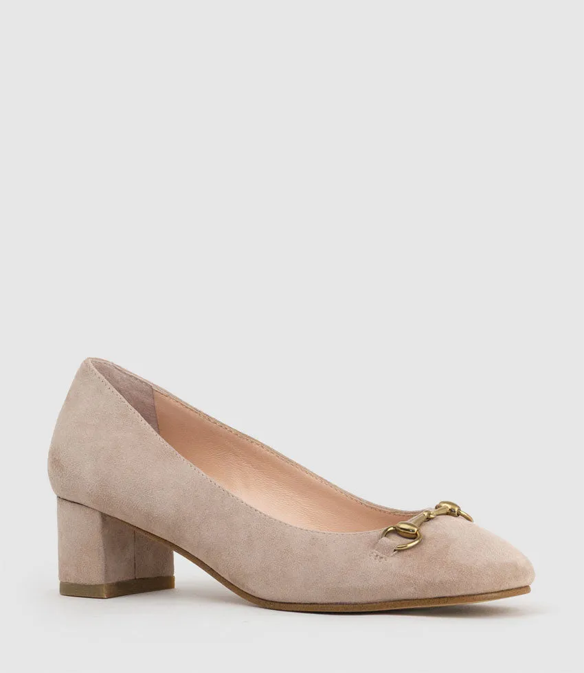 CELESTE45 Pump with Trim in Nude Suede sold by Edward Meller product image thumbnail 2