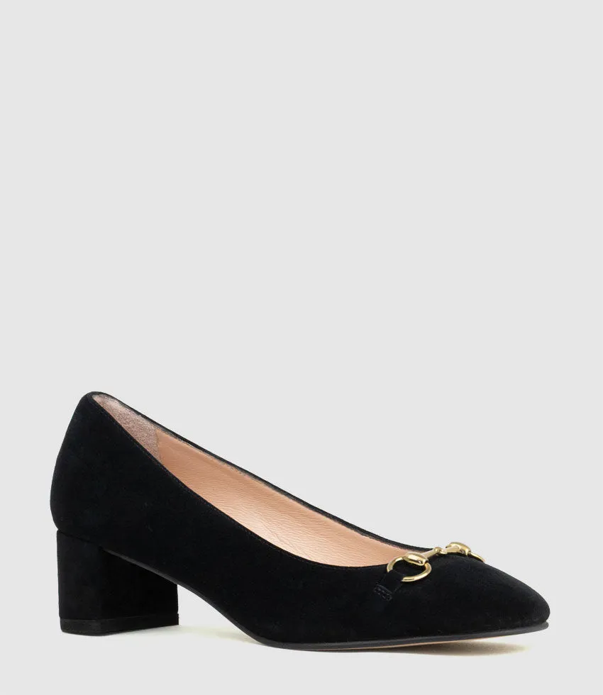 CELESTE45 Pump with Trim in Black Suede sold by Edward Meller product image thumbnail 2