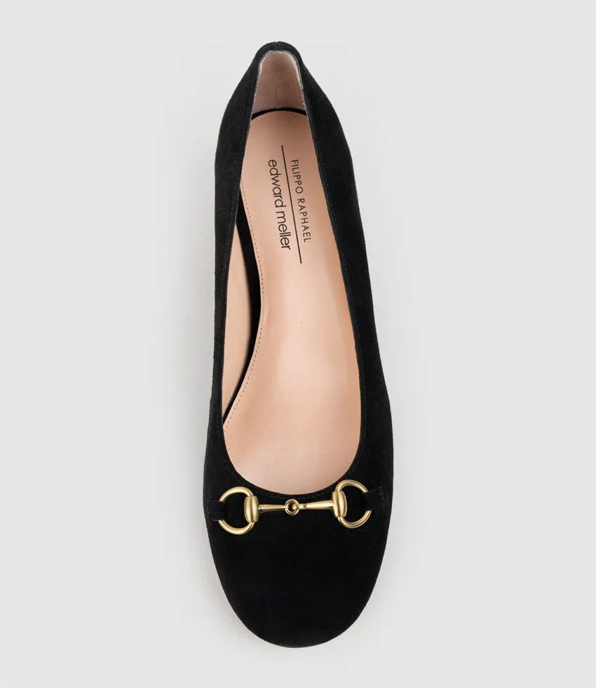 CELESTE45 Pump with Trim in Black Suede sold by Edward Meller product image thumbnail 4