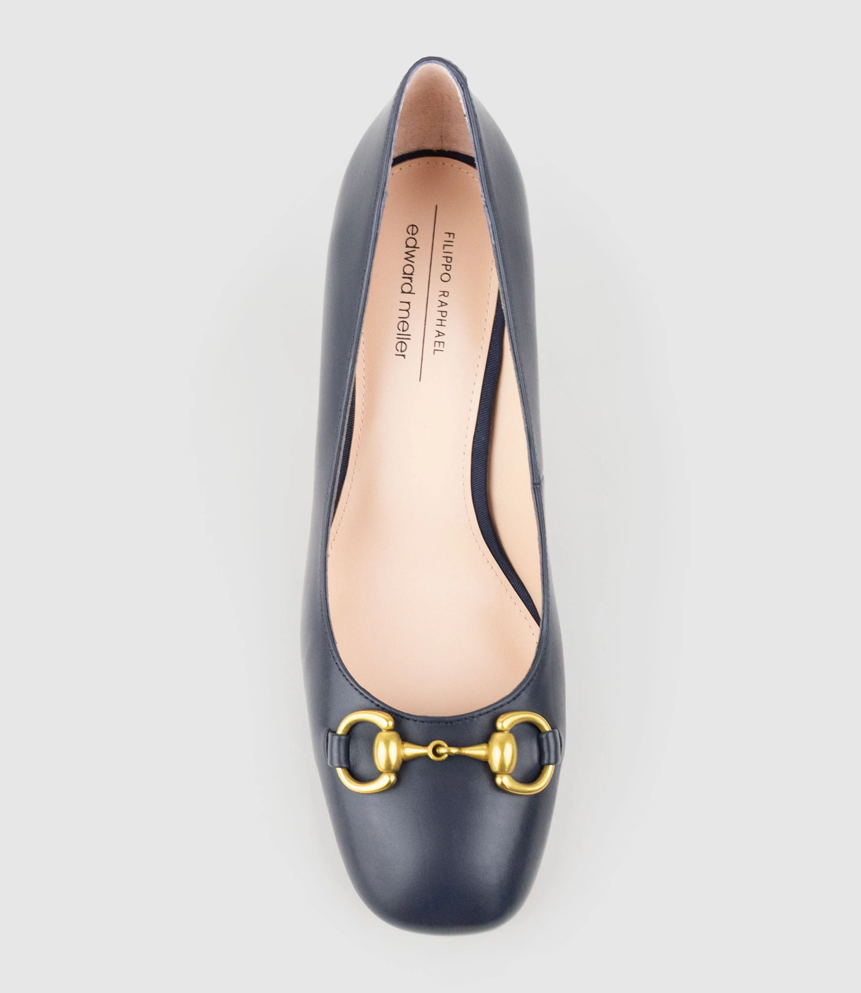 BAILEY85 Block Heel Pump with Trim in Navy Calf sold by Edward Meller product image thumbnail 4