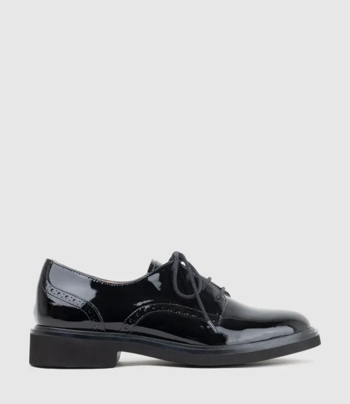PAOLO Lace Up in Black Patent sold by Edward Meller