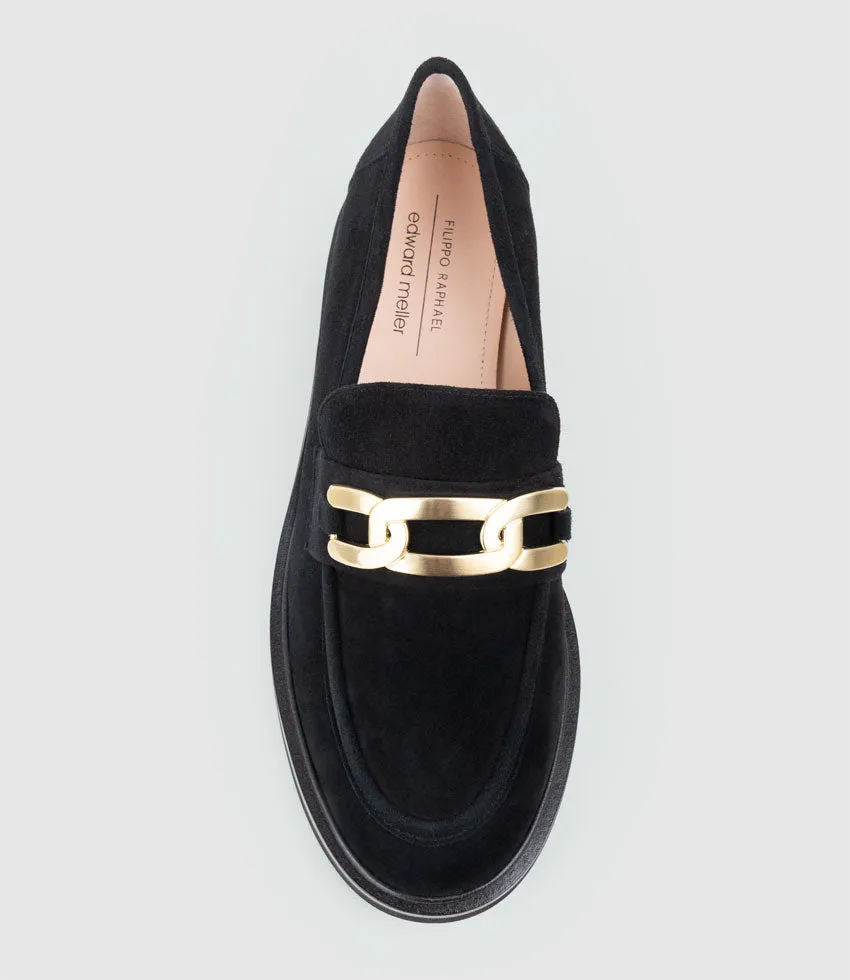 GARCON Moccasin with Trim in Black Suede sold by Edward Meller product image thumbnail 4