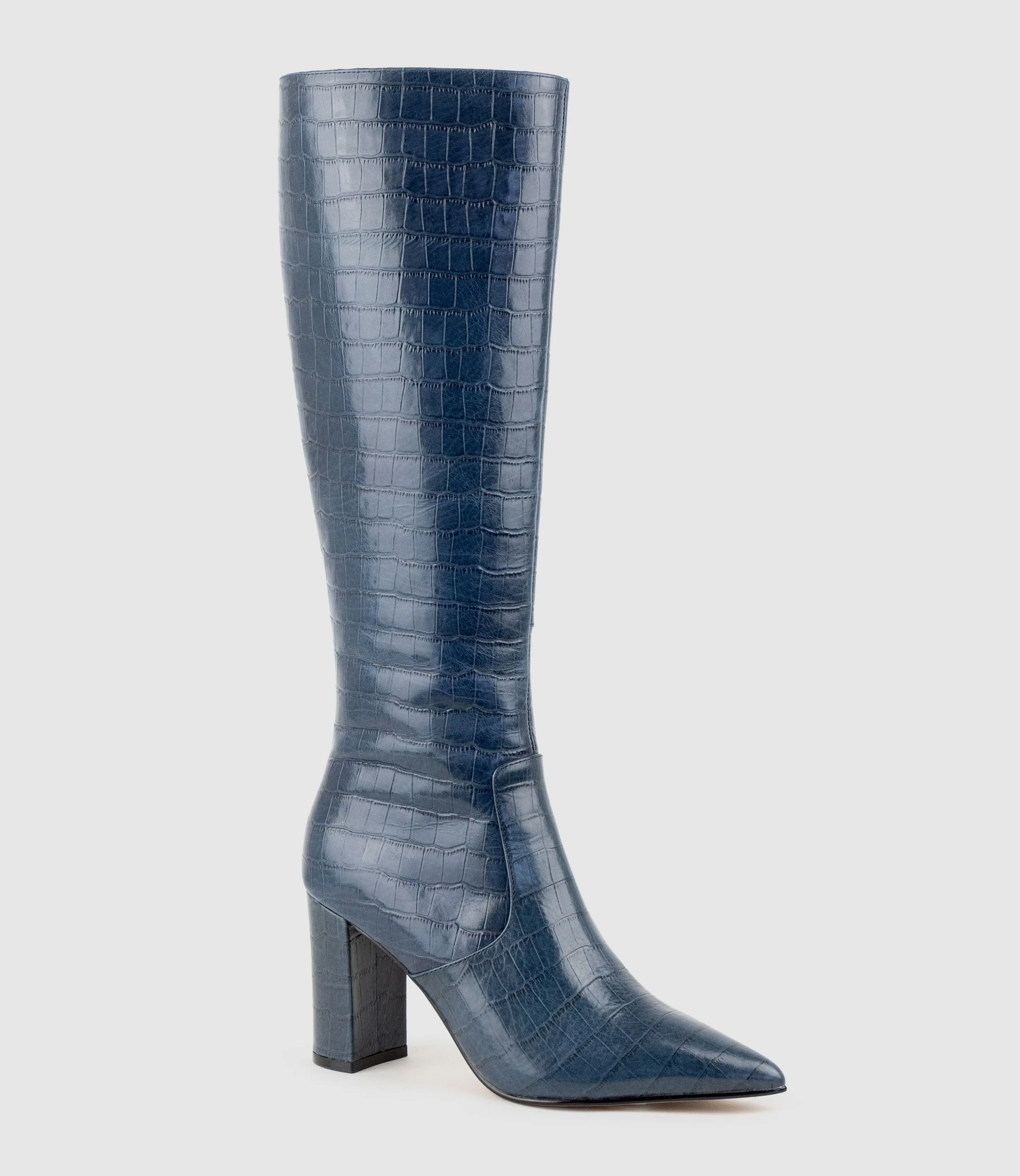 VAIN85 Knee High Boot in Blue Croc Print Calf sold by Edward Meller product image thumbnail 2