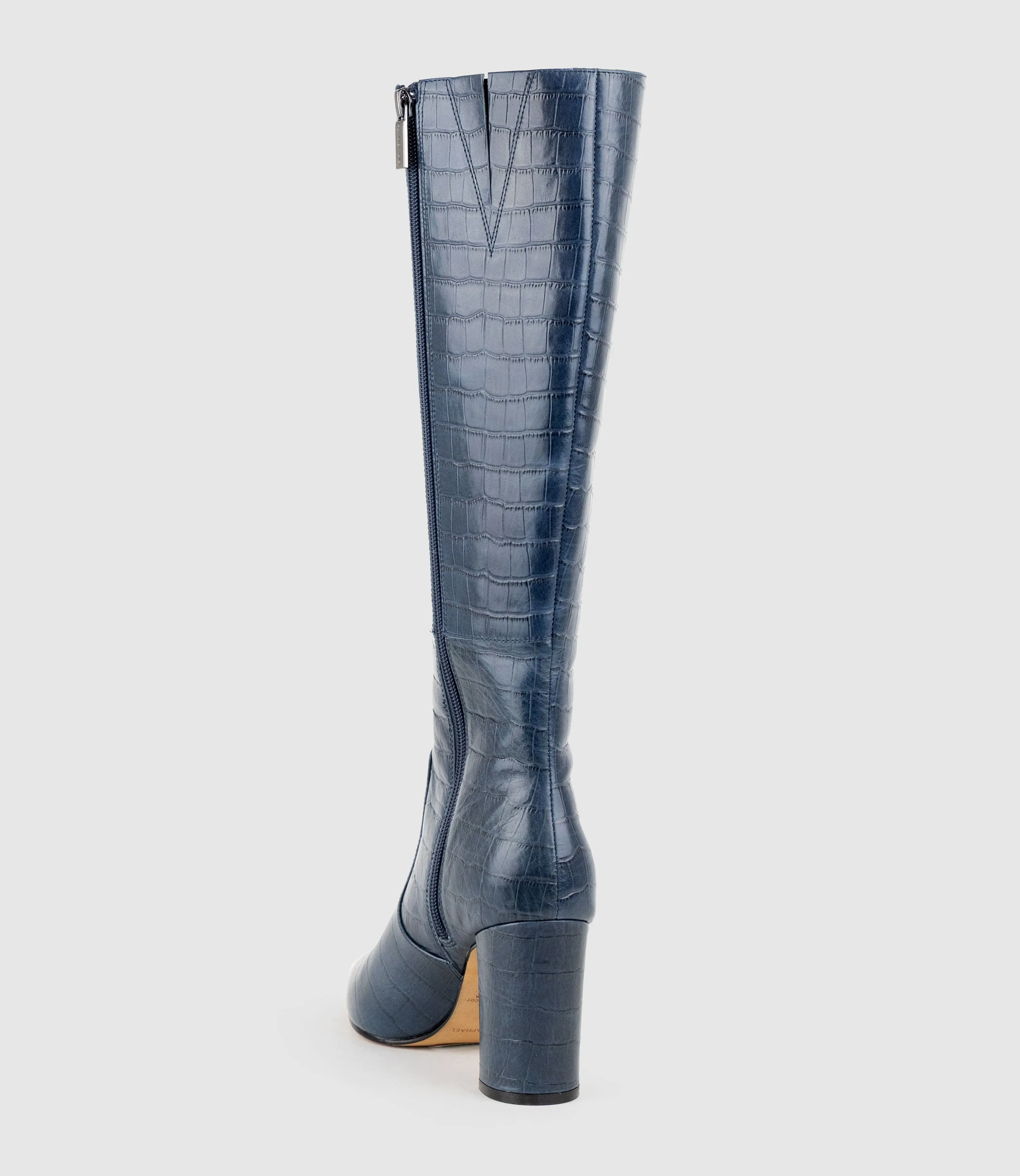 VAIN85 Knee High Boot in Blue Croc Print Calf sold by Edward Meller product image thumbnail 3