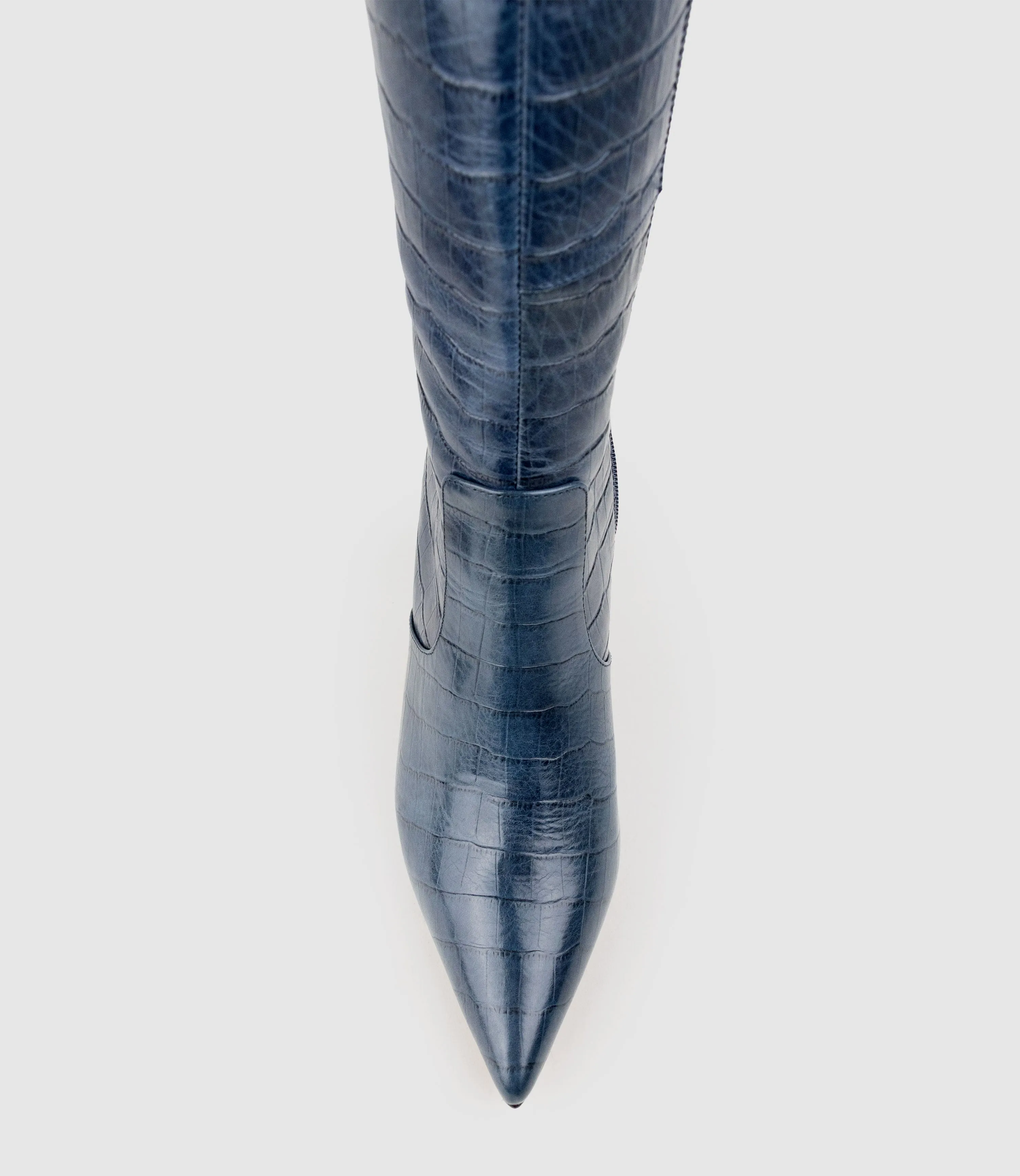 VAIN85 Knee High Boot in Blue Croc Print Calf sold by Edward Meller product image thumbnail 4
