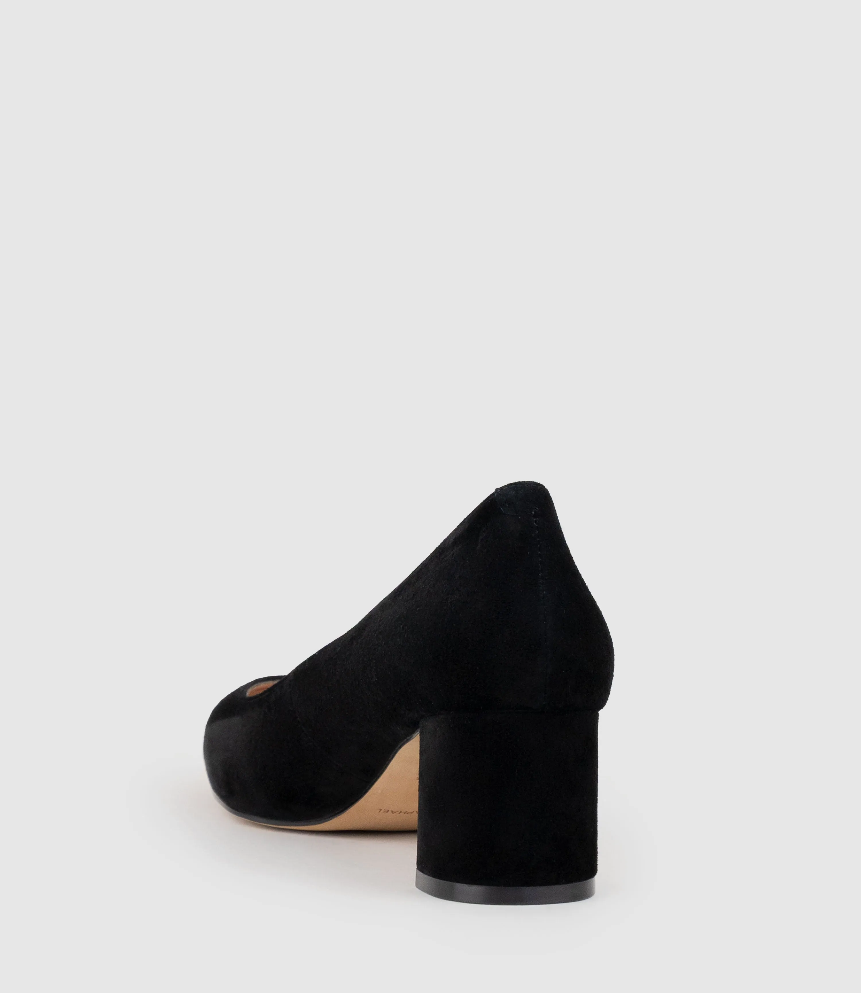 BETA55 Block Heel Pump in Black Suede sold by Edward Meller product image thumbnail 3