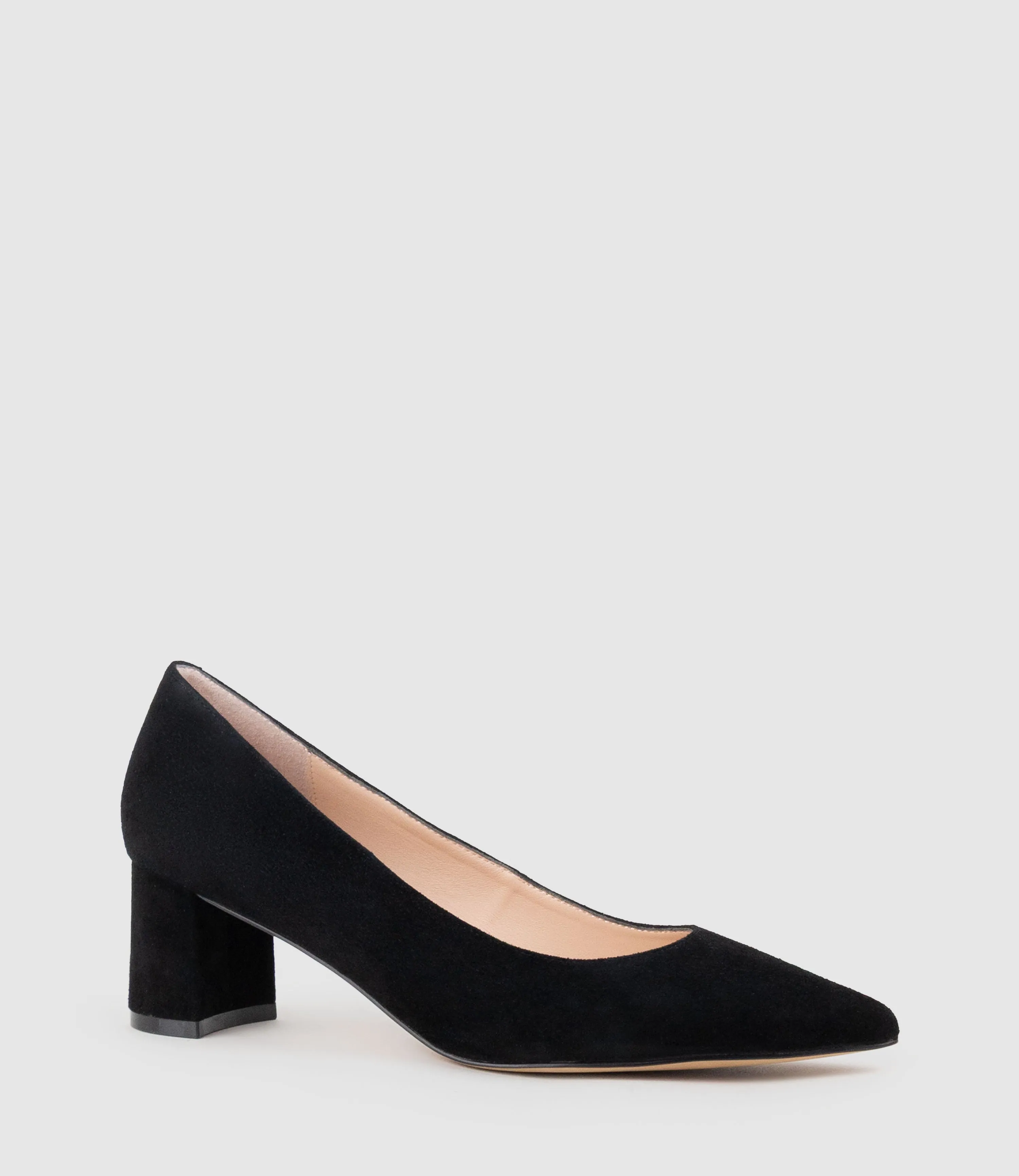 BETA55 Block Heel Pump in Black Suede sold by Edward Meller product image thumbnail 2