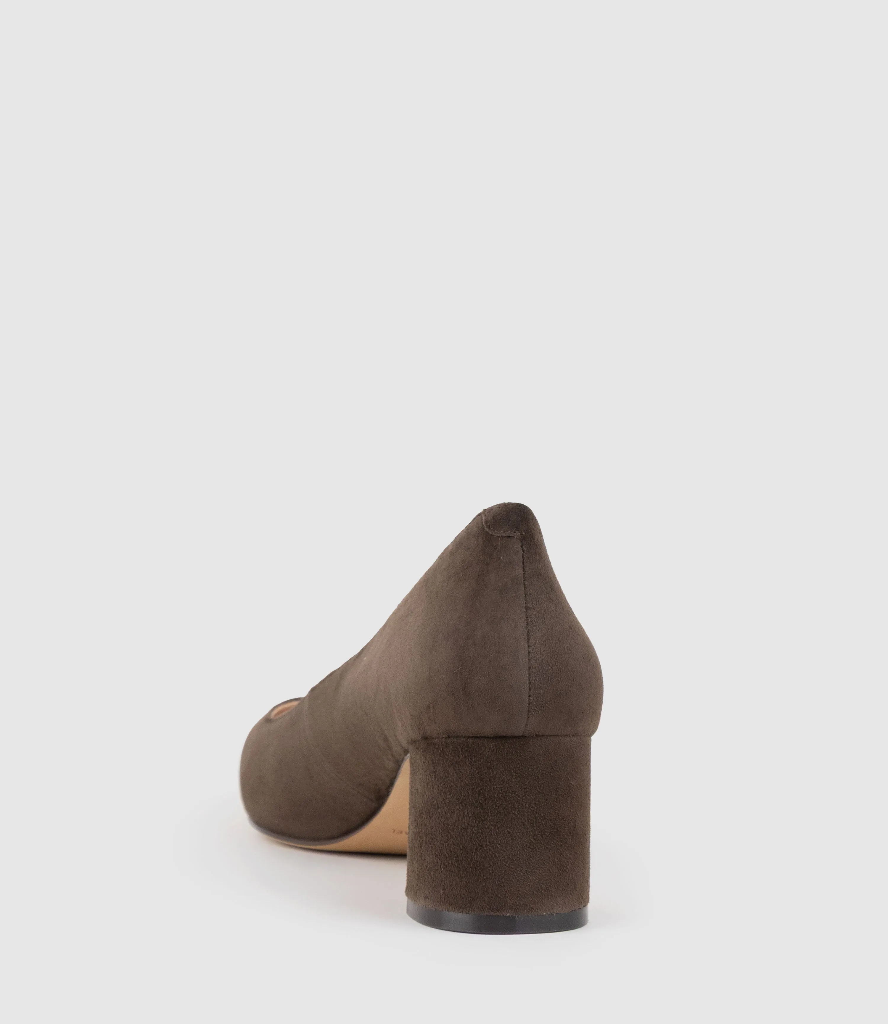 BETA55 Block Heel Pump in Chocolate Suede sold by Edward Meller product image thumbnail 3