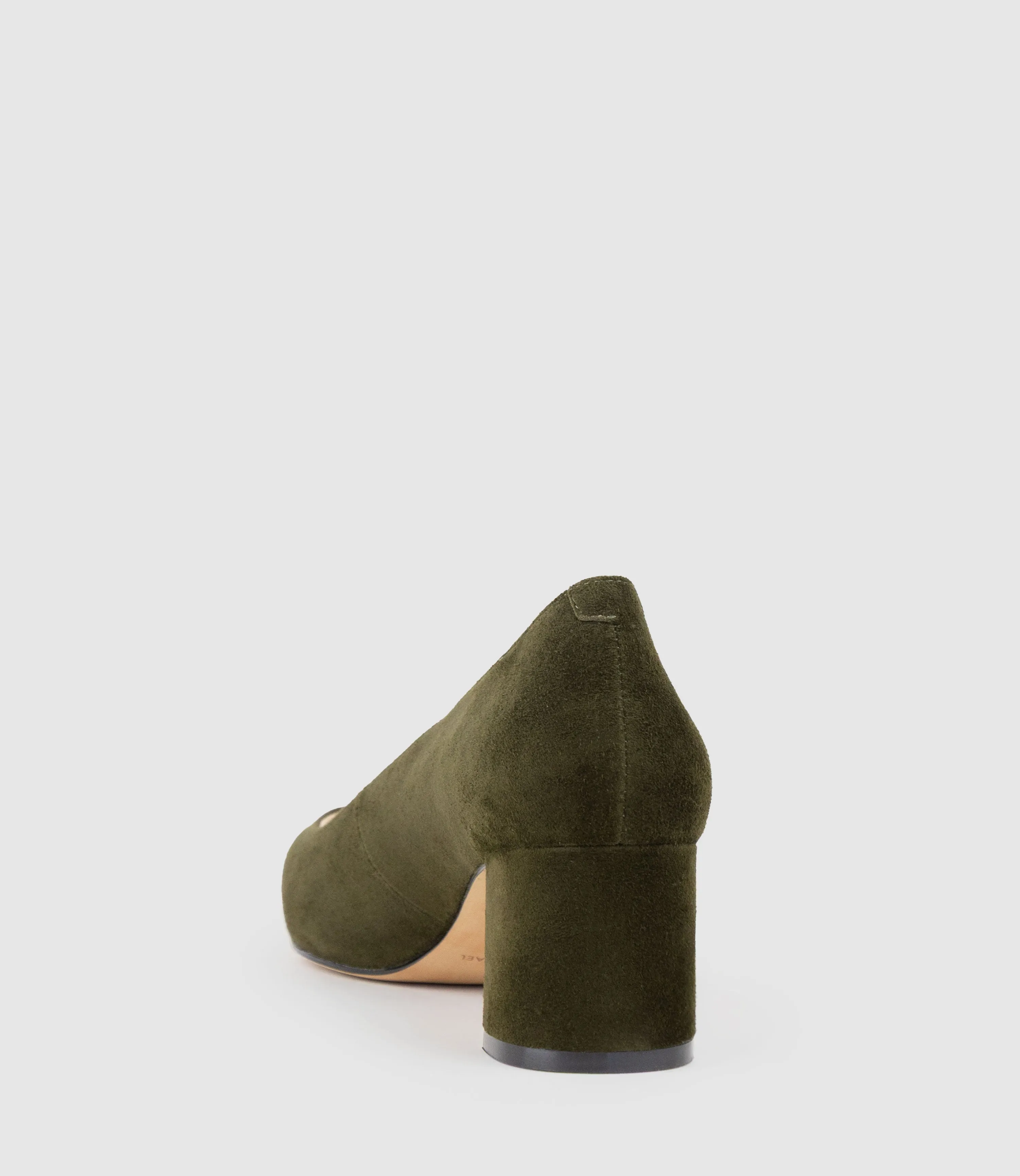 BETA55 Block Heel Pump in Olive Suede sold by Edward Meller product image thumbnail 3