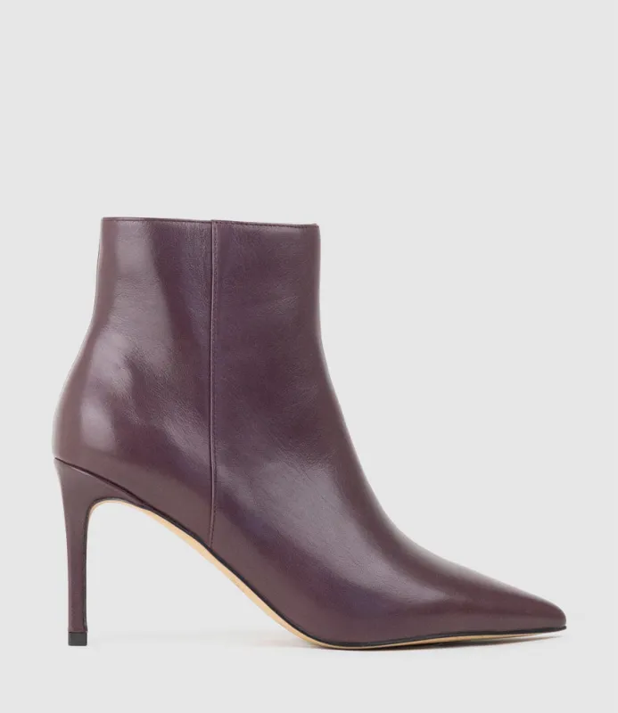 ZYAIR85 Stiletto Ankle Boot in Bordeaux Calf made by Edward Meller