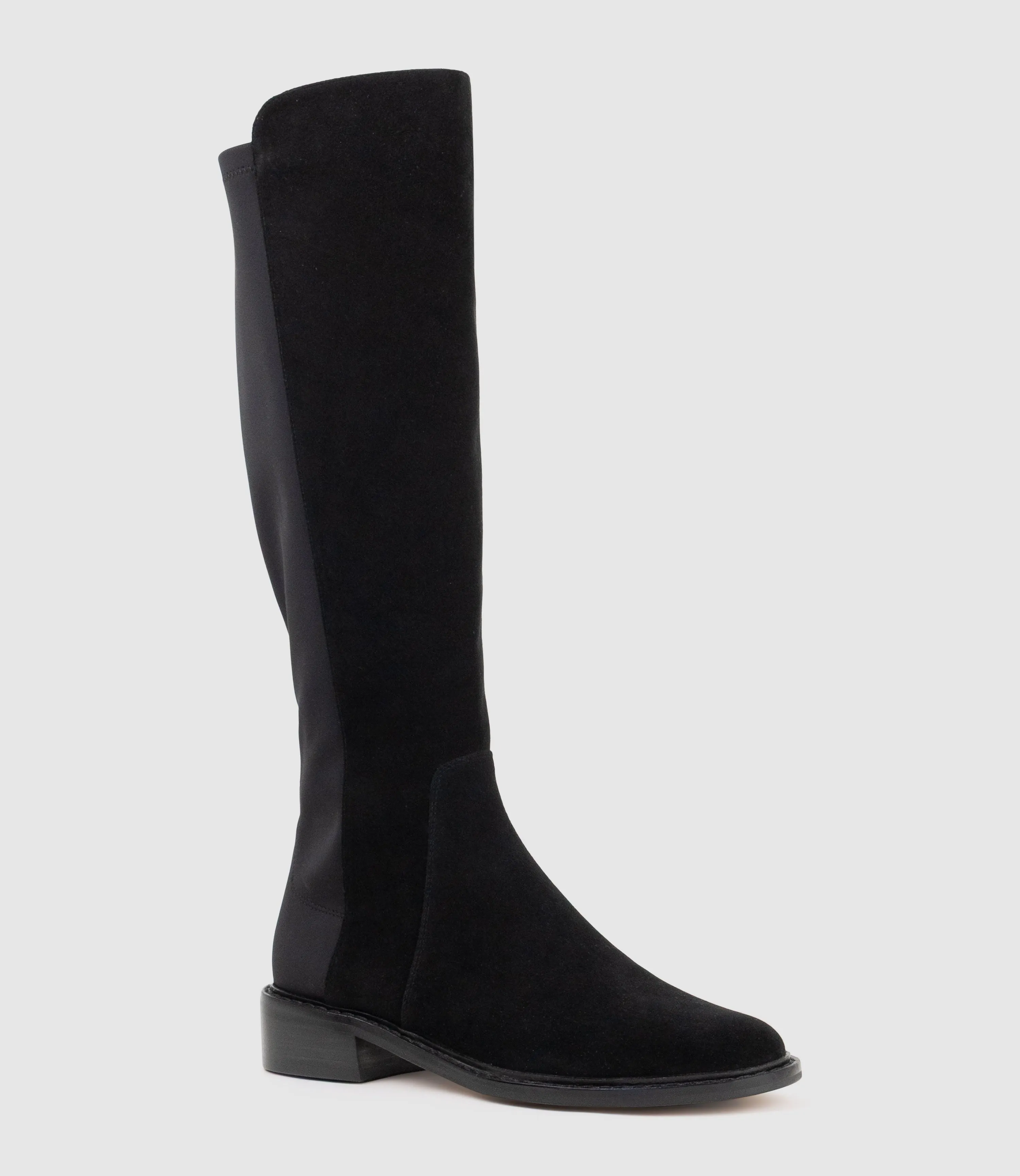 VALOR30 Knee High Stretch Back Boot in Black Suede sold by Edward Meller product image thumbnail 3