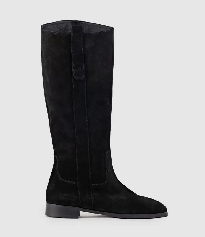 VORMIR Knee High Boot in Black Suede made by Edward Meller