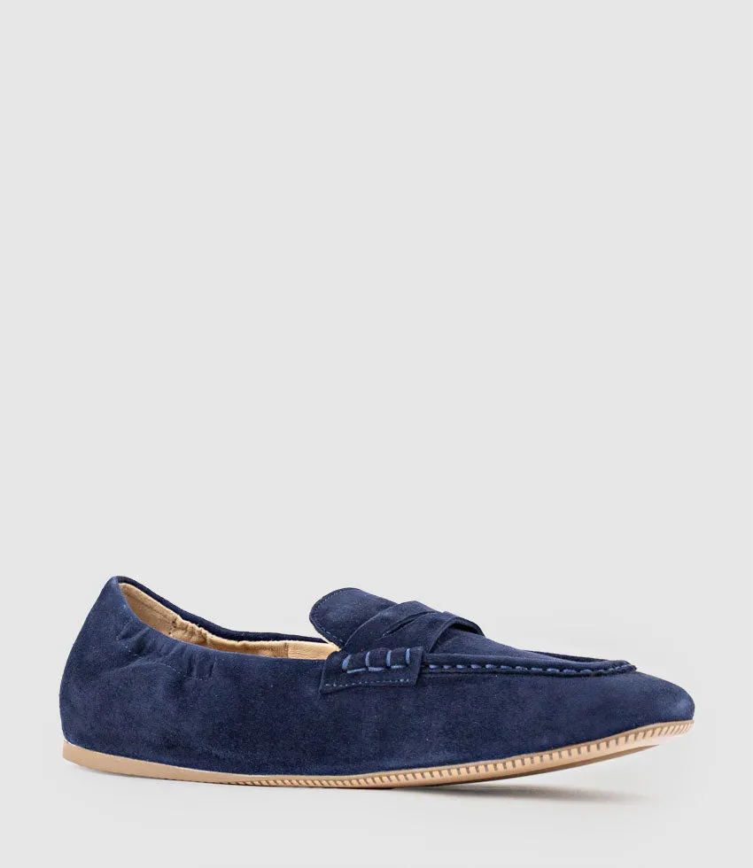 HARLEM Elastic Back Loafer in Navy Suede sold by Edward Meller product image thumbnail 2