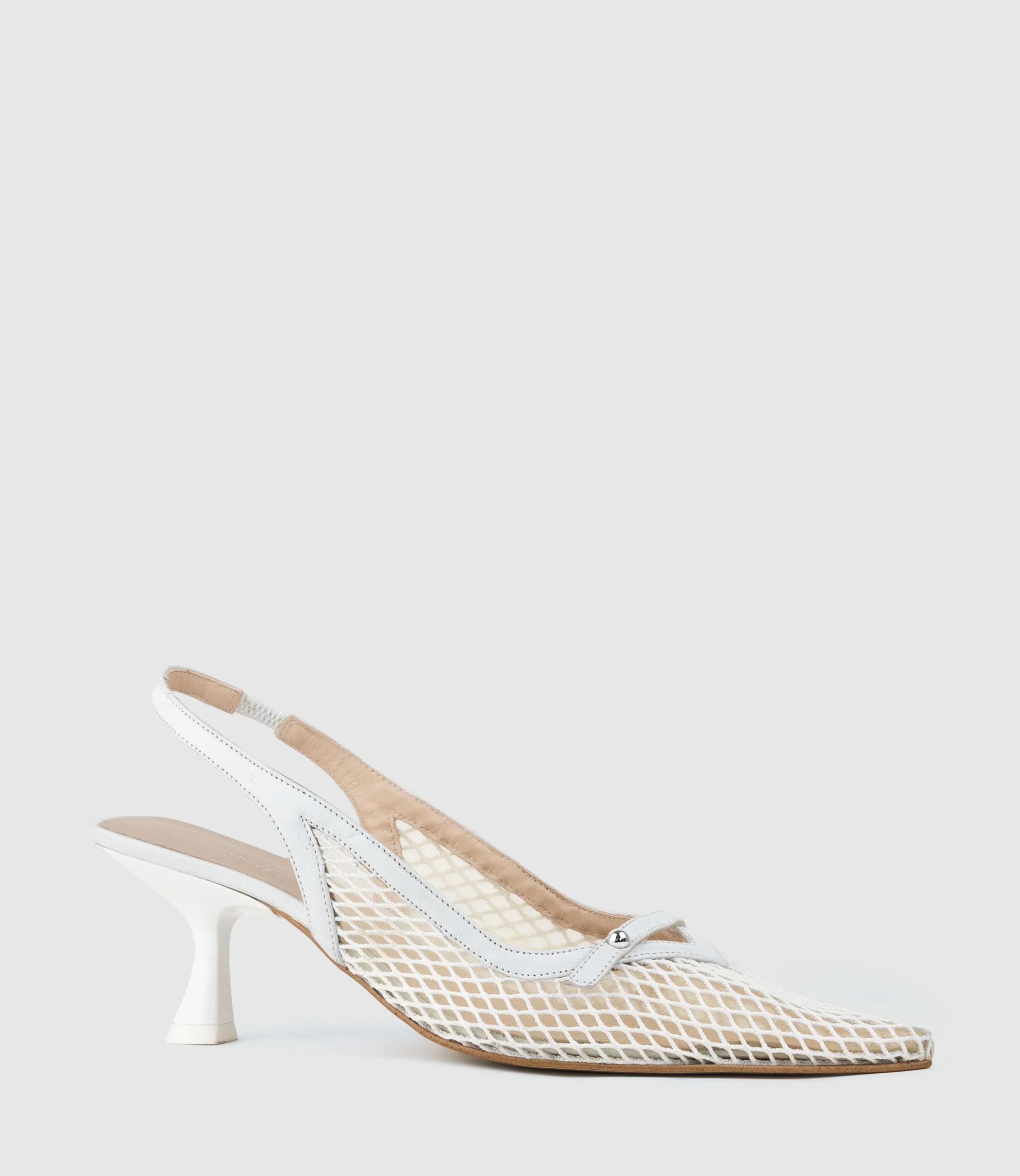 DAMSEL60 Mesh Slingback in White sold by Edward Meller product image thumbnail 3