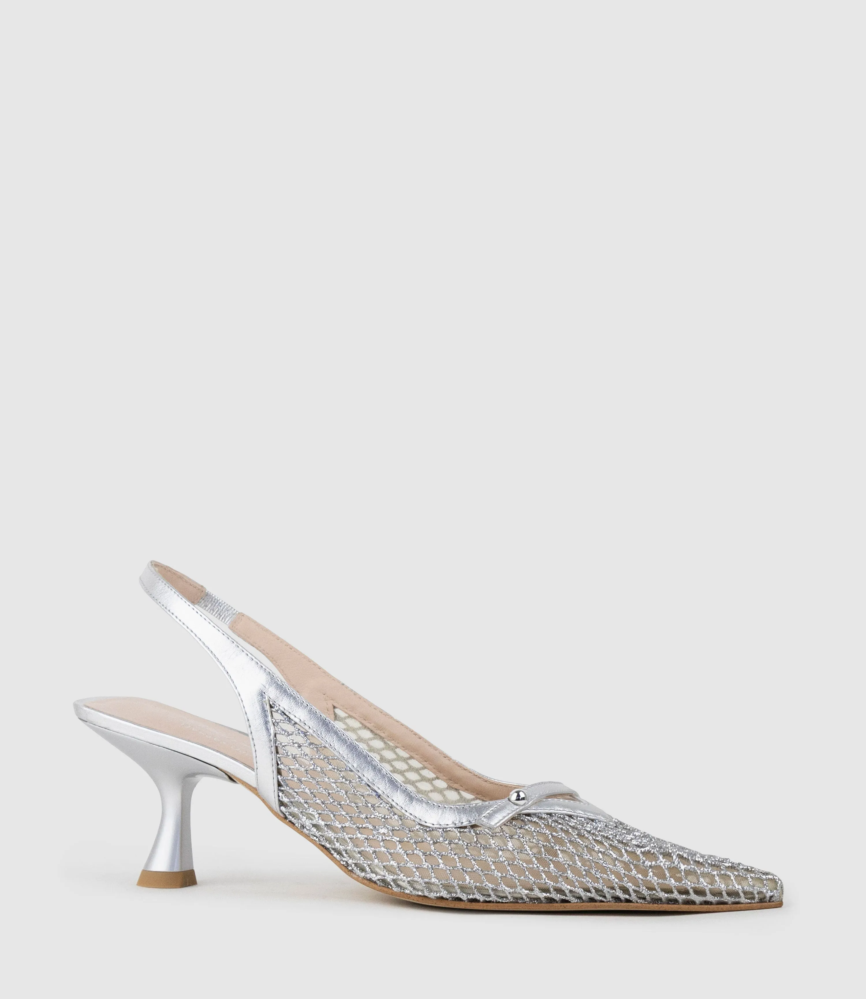 DAMSEL60 Mesh Slingback in Silver sold by Edward Meller product image thumbnail 3