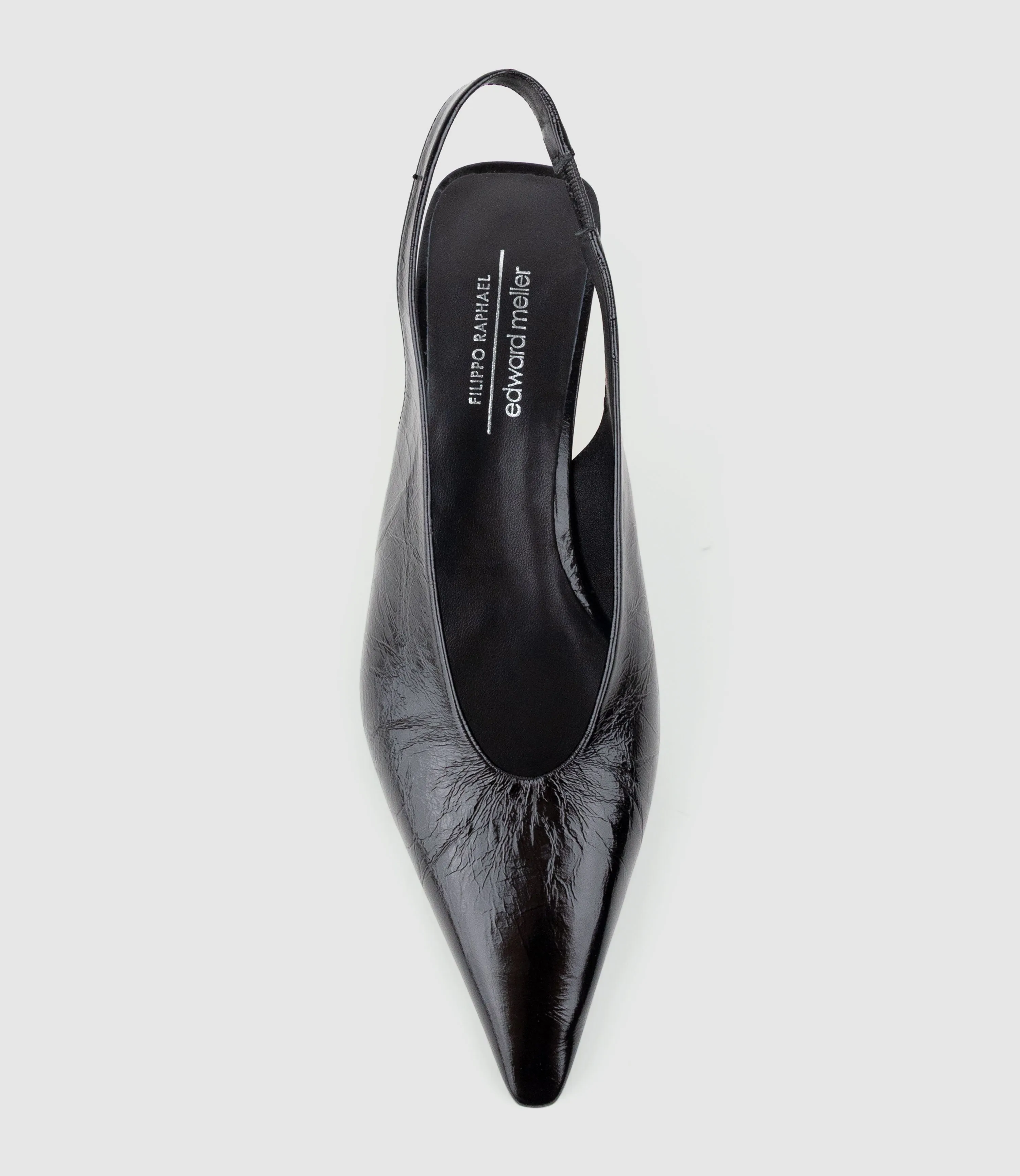 DIALA40 Choked Slingback in Black Crinkle Patent sold by Edward Meller product image thumbnail 5