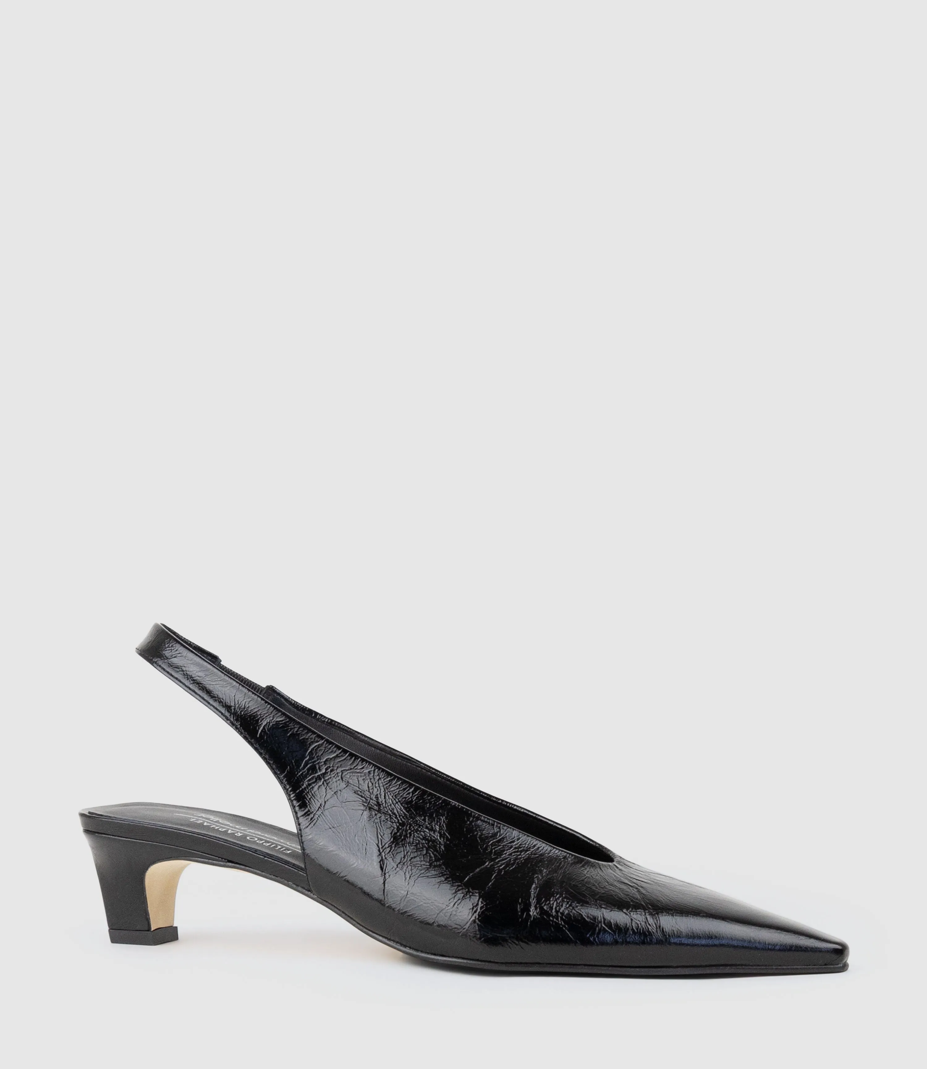 DIALA40 Choked Slingback in Black Crinkle Patent sold by Edward Meller product image thumbnail 3
