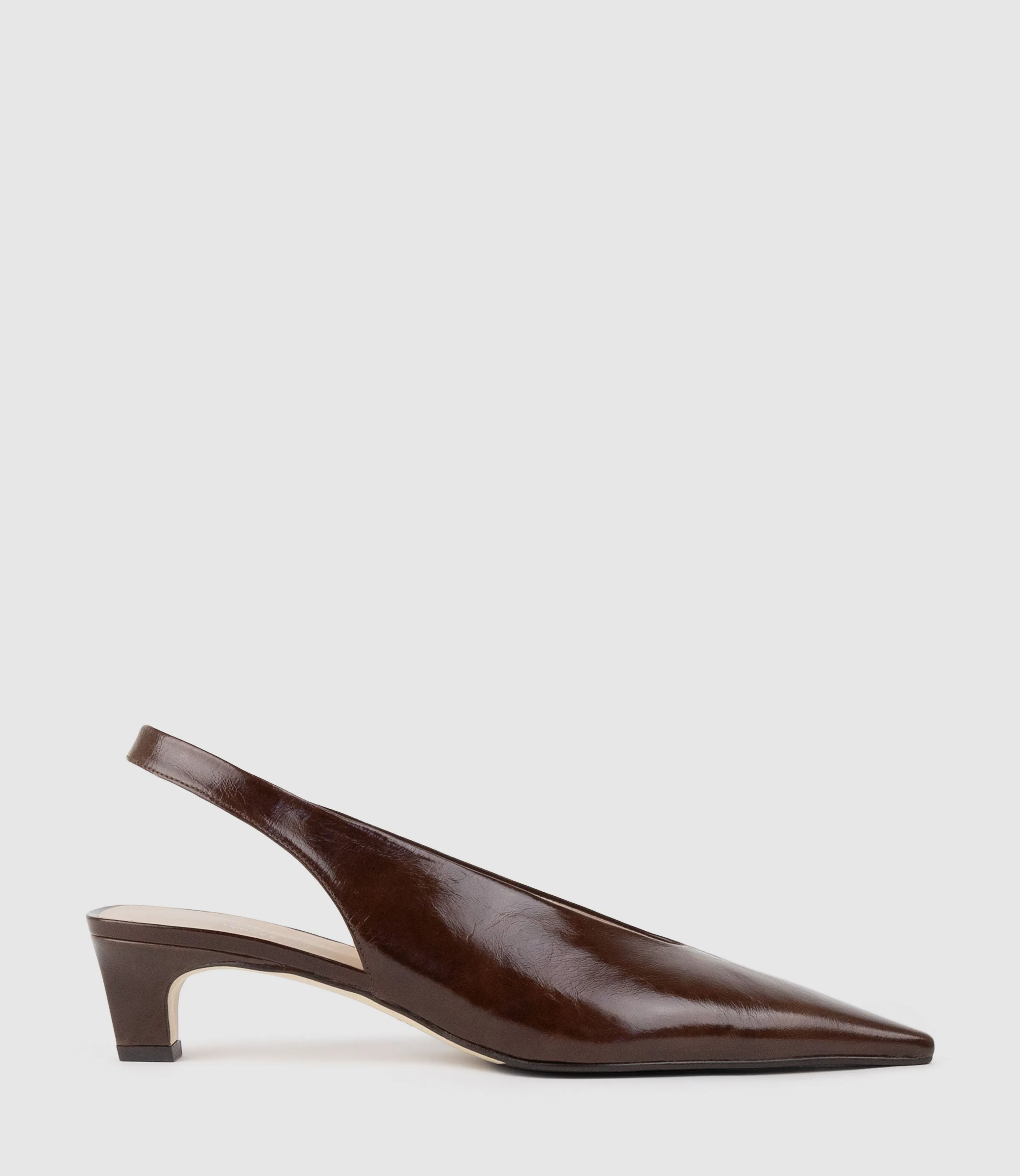 DIALA40 Choked Slingback in Chocolate Crinkle Patent sold by Edward Meller product image thumbnail 5