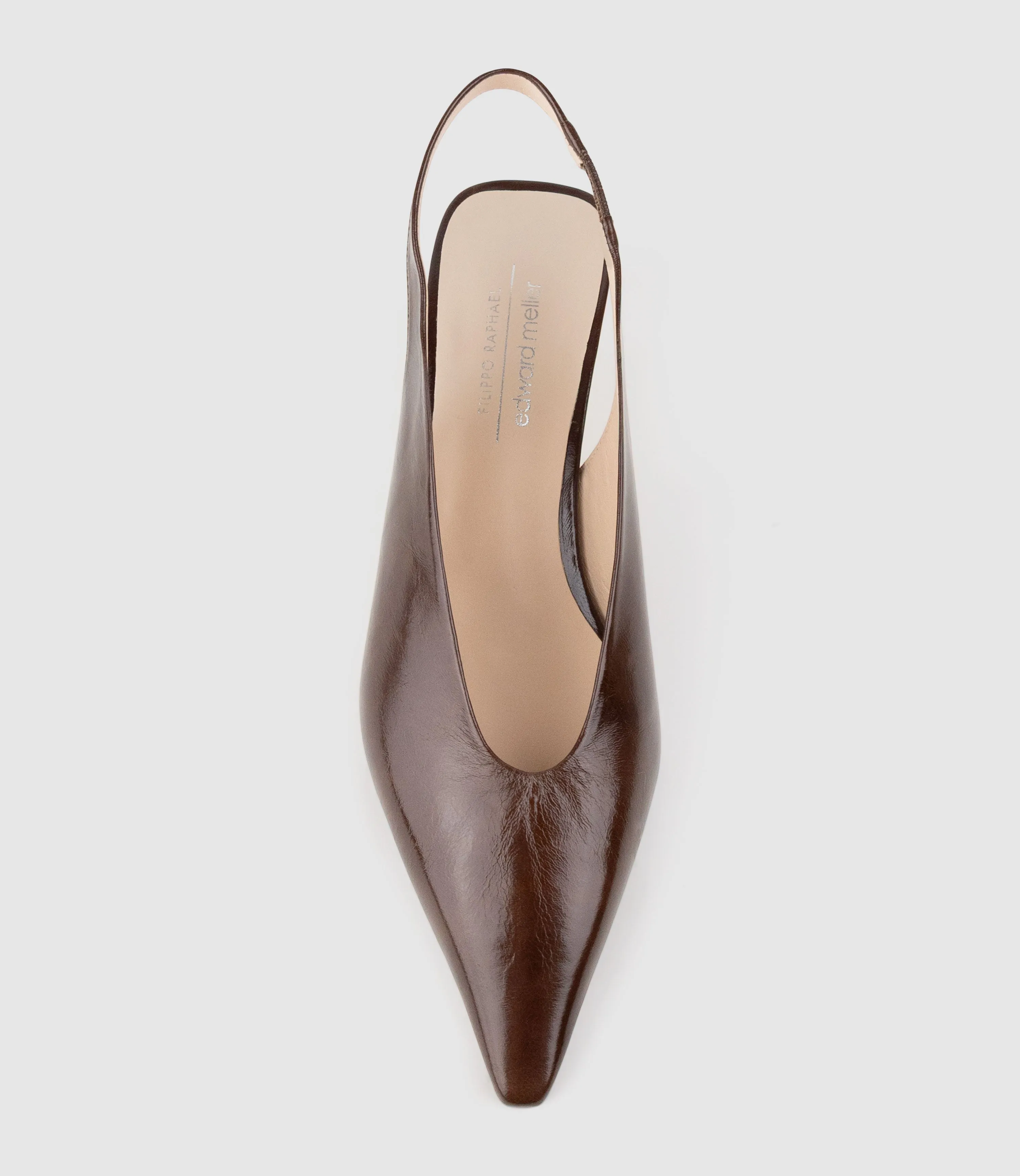 DIALA40 Choked Slingback in Chocolate Crinkle Patent sold by Edward Meller product image thumbnail 4