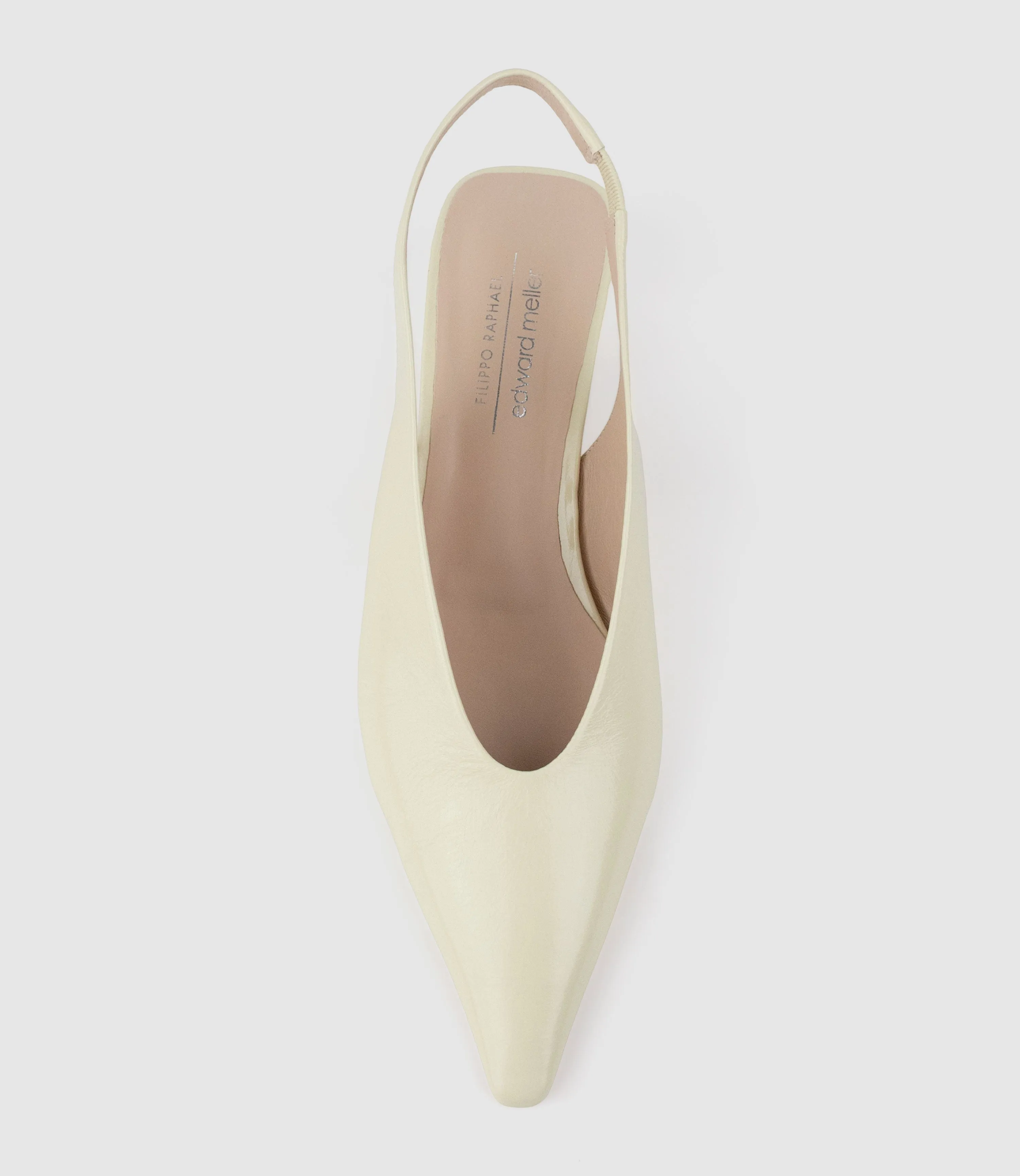 DIALA40 Choked Slingback in Offwhite Crinkle Patent sold by Edward Meller product image thumbnail 5