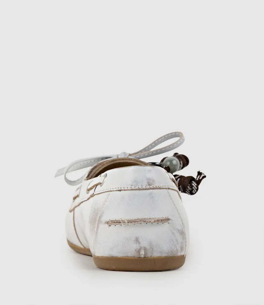 GENOA Moccasin in White sold by Edward Meller product image thumbnail 3