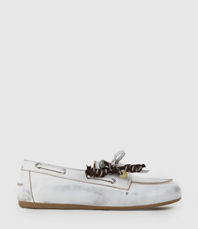 GENOA Moccasin in White made by Edward Meller
