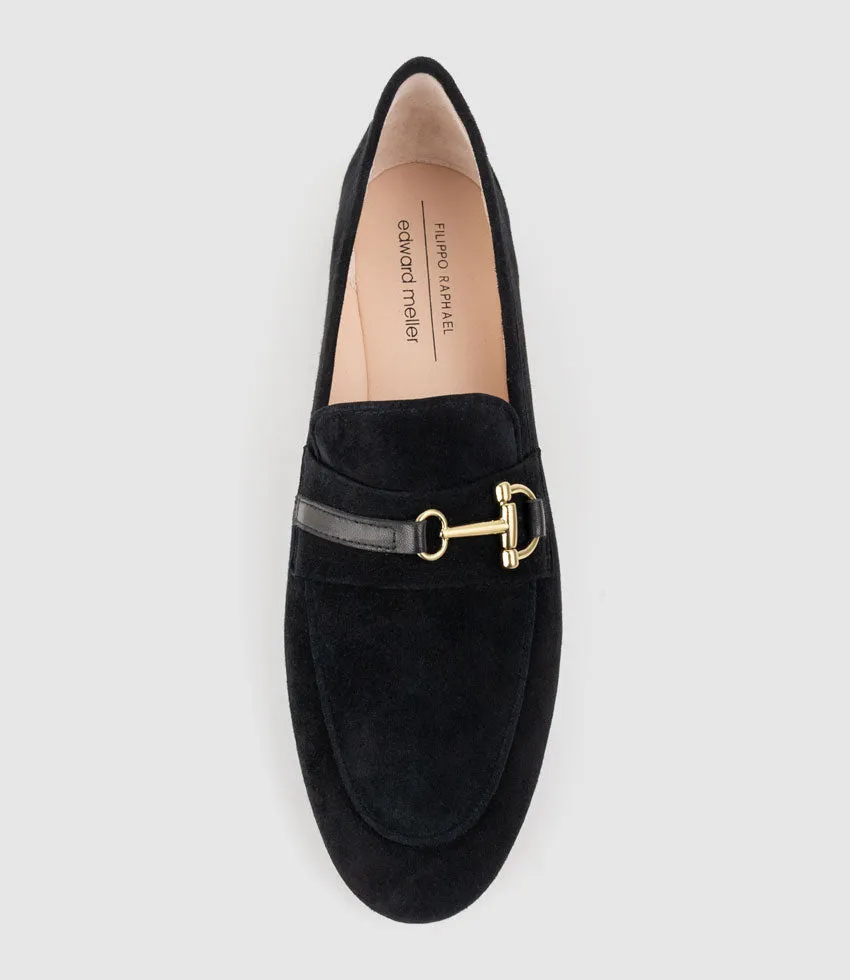 FAUSTINE Loafer with Asymmetrical Trim in Black Suede sold by Edward Meller product image thumbnail 4