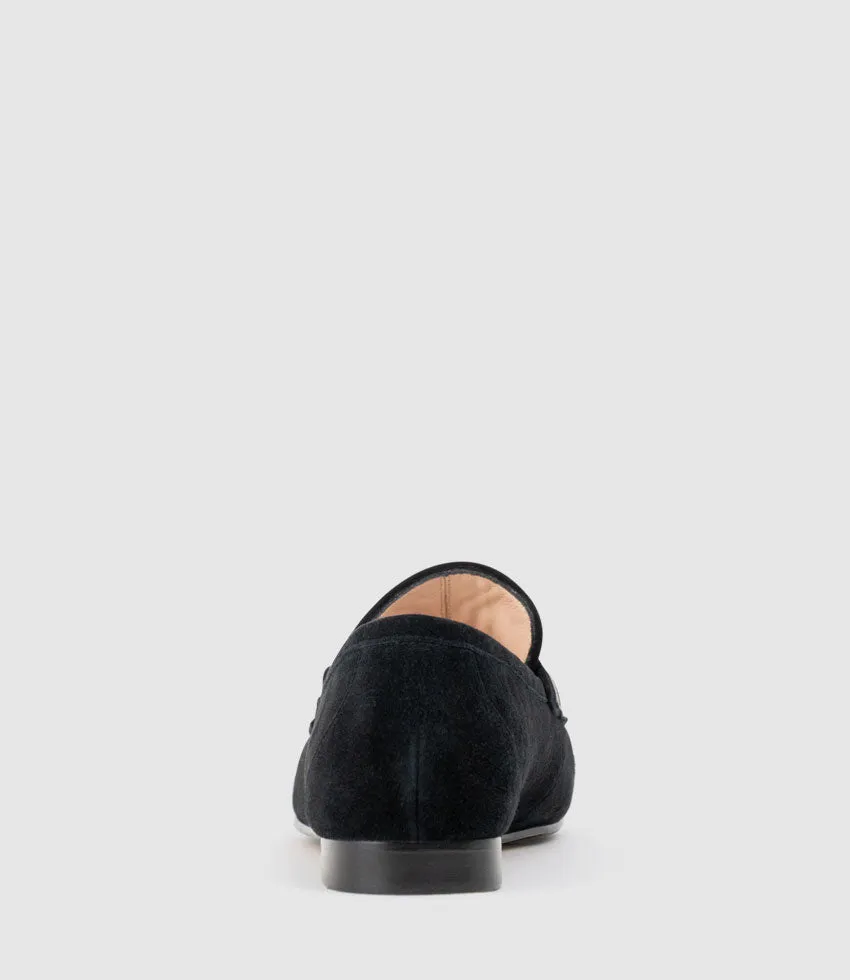 FAUSTINE Loafer with Asymmetrical Trim in Black Suede sold by Edward Meller product image thumbnail 3