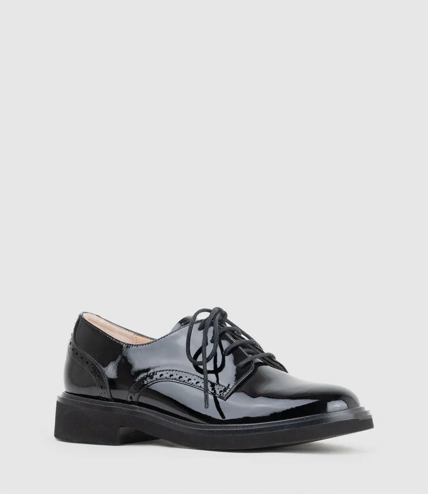 PAOLO Lace Up in Black Patent sold by Edward Meller product image thumbnail 3