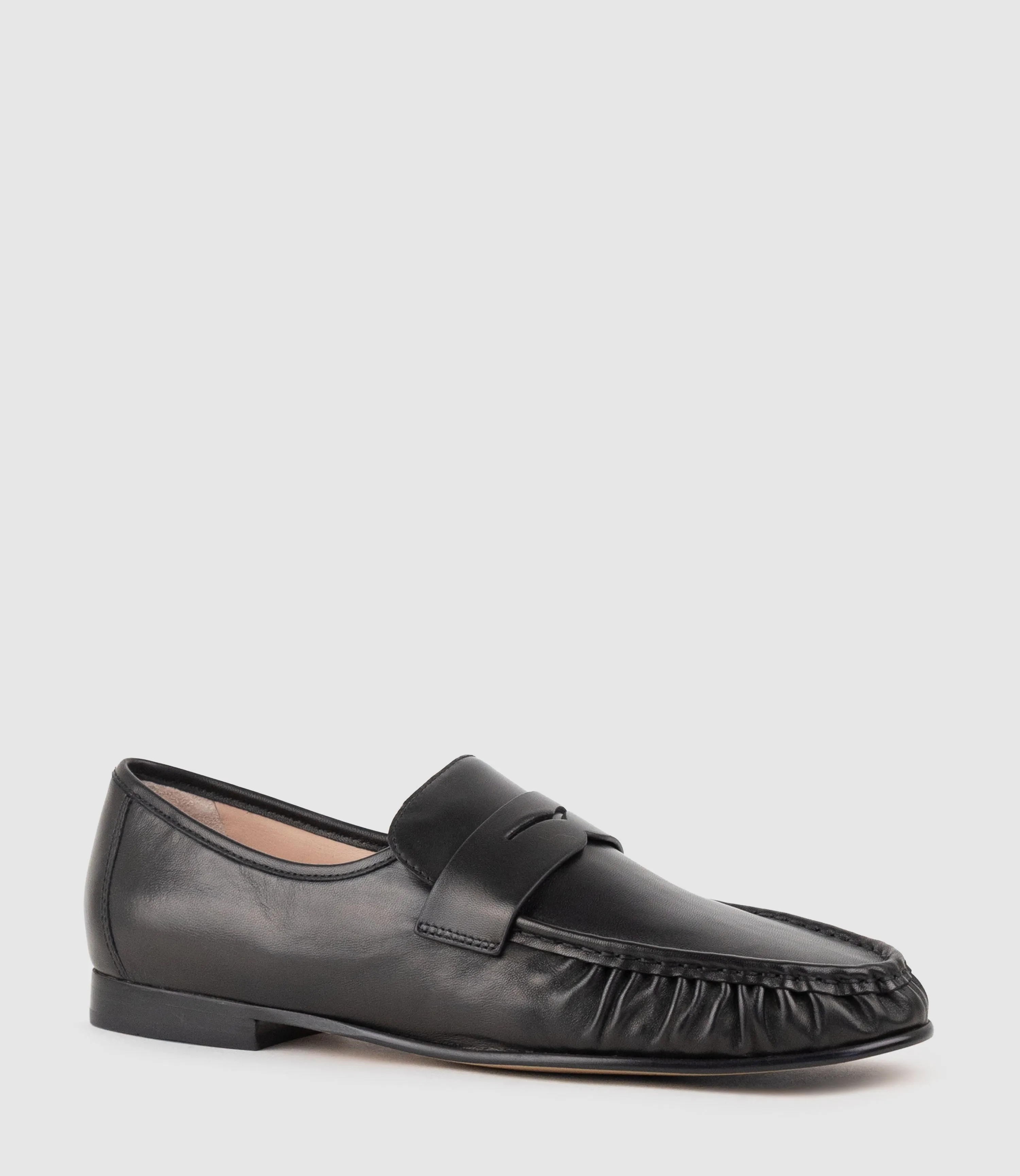 HYPER Ruched Moccasin in Black sold by Edward Meller product image thumbnail 3